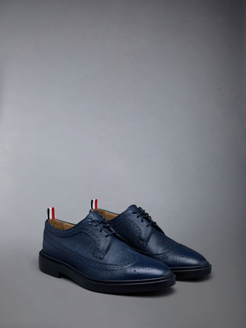 Thom Browne Pebble Grain Leather Longwing メンズ ブローグシューズ 青 | YDL39W42407