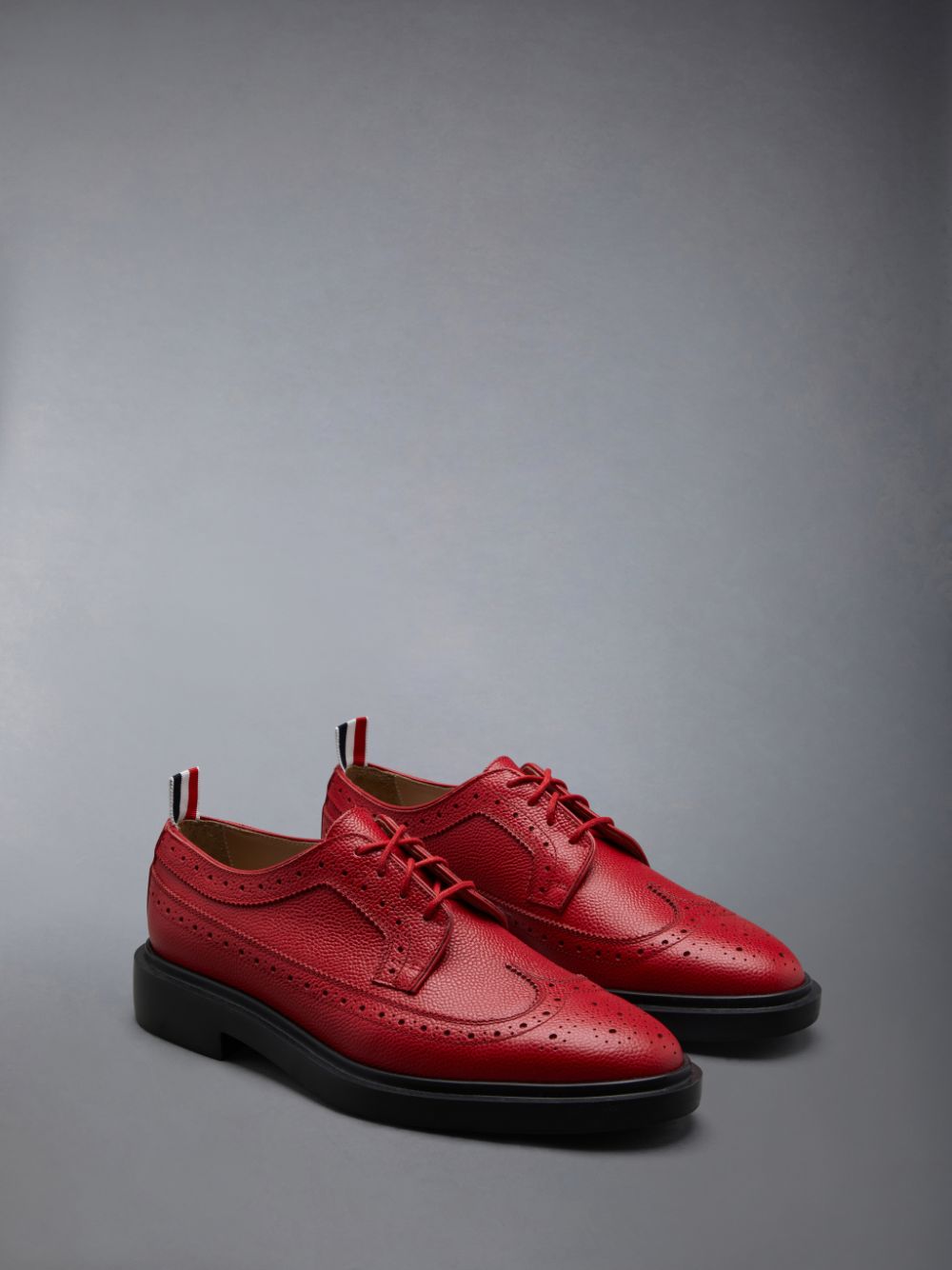 Thom Browne Pebble Grain Leather Longwing レディース ブローグシューズ 赤 | RFE04L25003