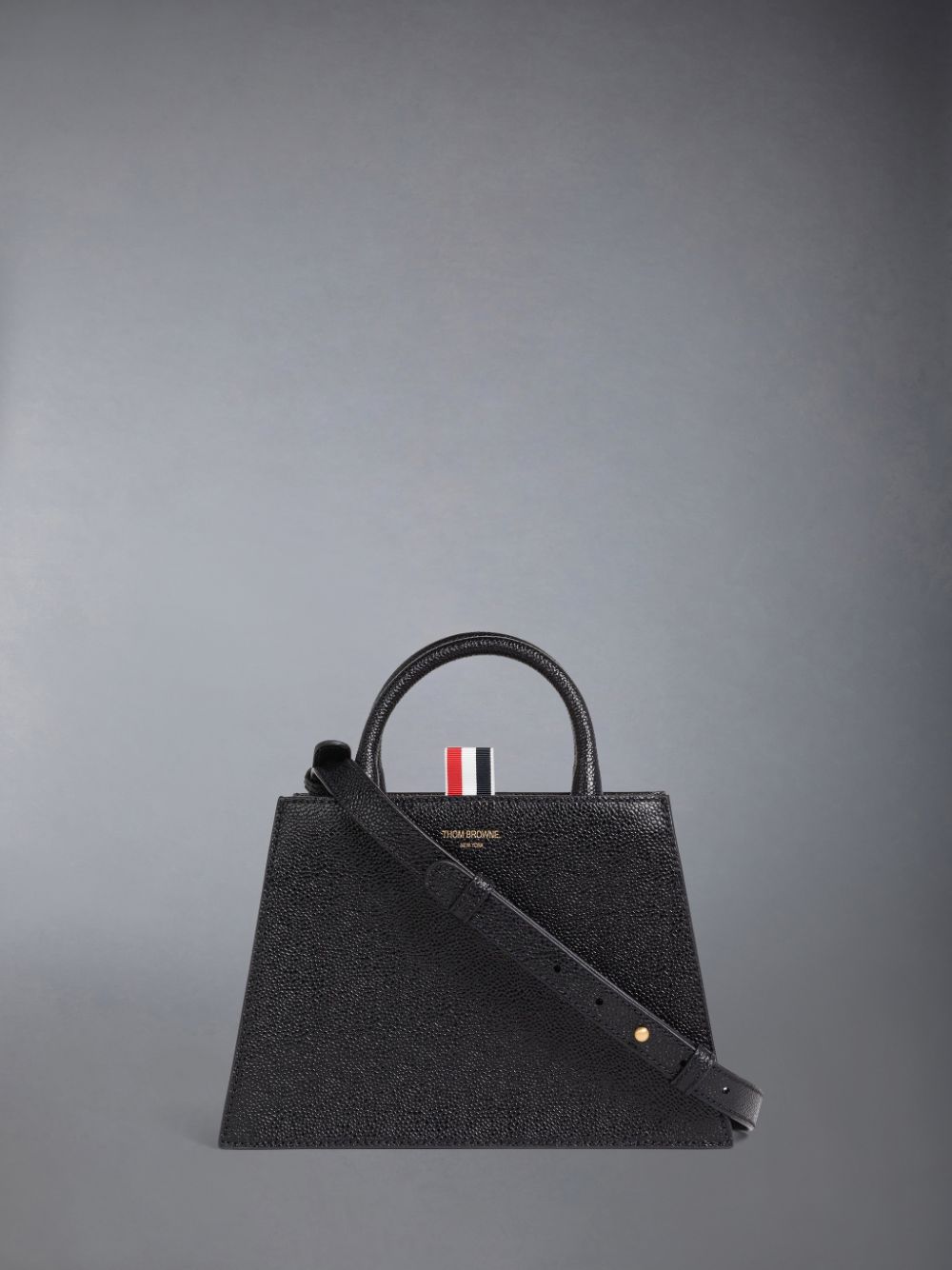 Thom Browne Pebble Grain Leather Mini Trapeze レディース トートバッグ 黒 | LZU69O26182