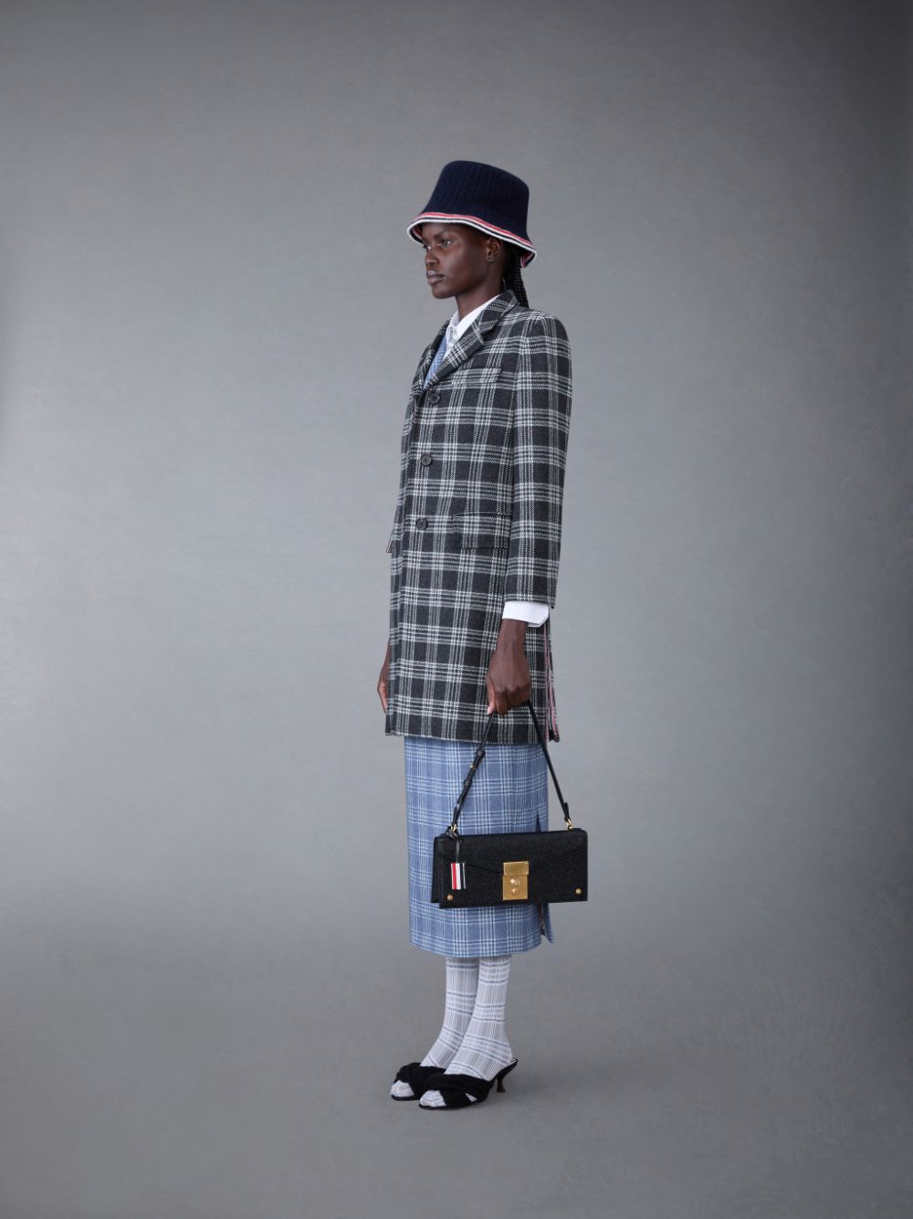 Thom Browne Pebble Grain Leather Mrs.uette レディース クラッチバッグ 黒 | JRB82S60767