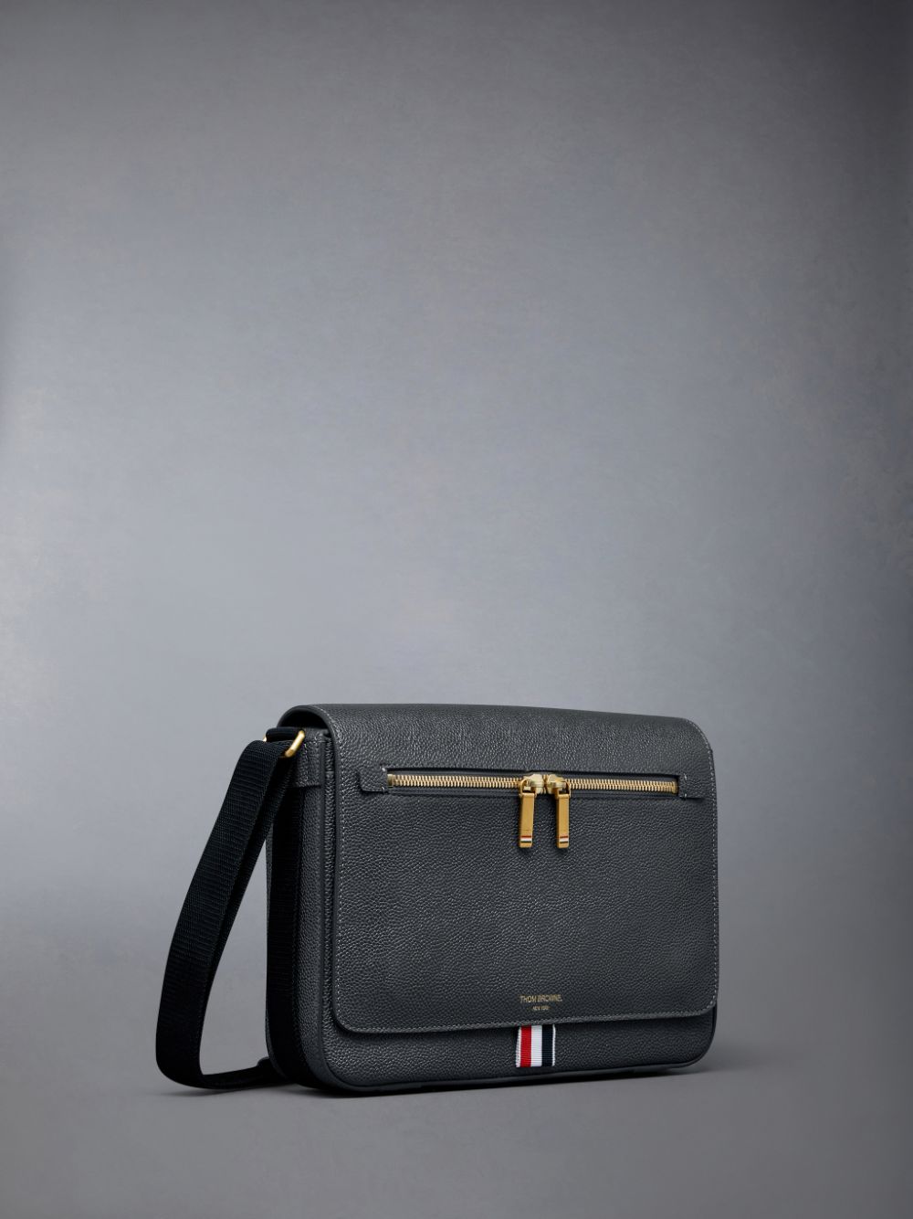 Thom Browne Pebble Grain Leather Reporter レディース ショルダーバッグ グレー | UBN23V81442