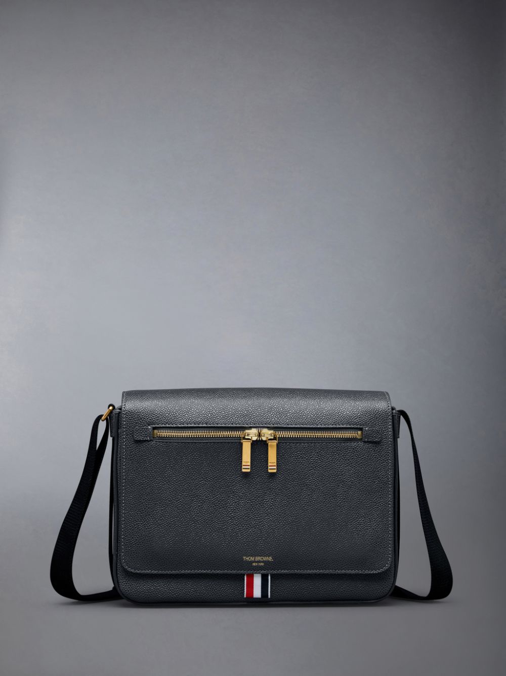 Thom Browne Pebble Grain Leather Reporter レディース ショルダーバッグ グレー | UBN23V81442