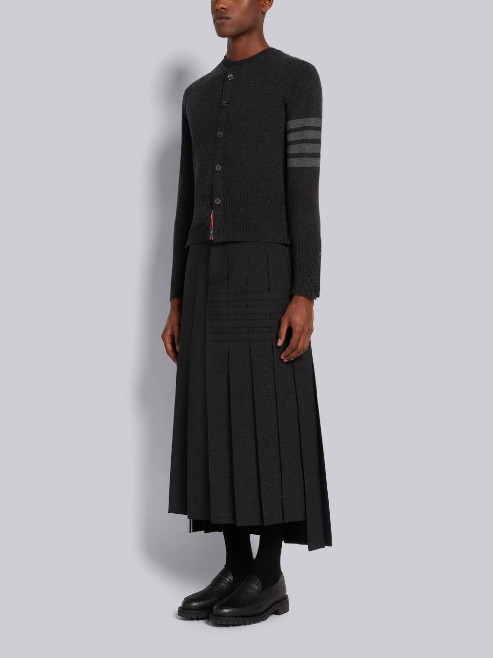 Thom Browne Pebble Grain Leather Rubber Commando Sole Classic Penny メンズ ローファー 黒 | IKX97E78881