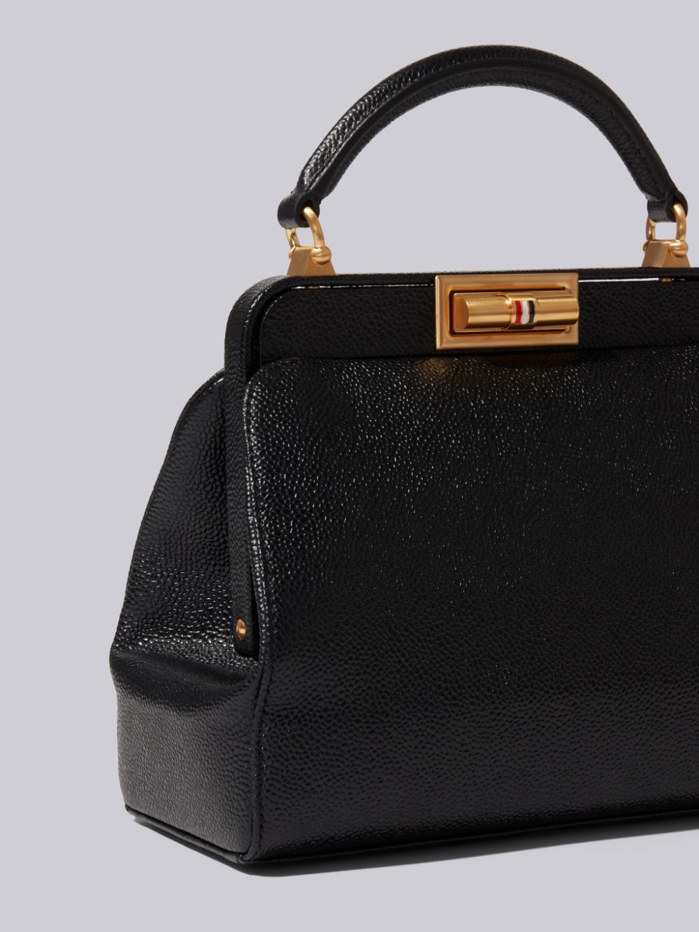 Thom Browne Pebble Grain Leather Small Doctor レディース トートバッグ 黒 | TRH41B99978