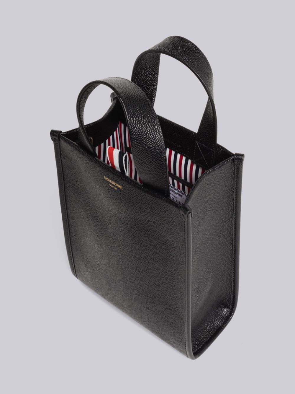 Thom Browne Pebble Grain Leather Small Square レディース トートバッグ 黒 | XYJ44R32360