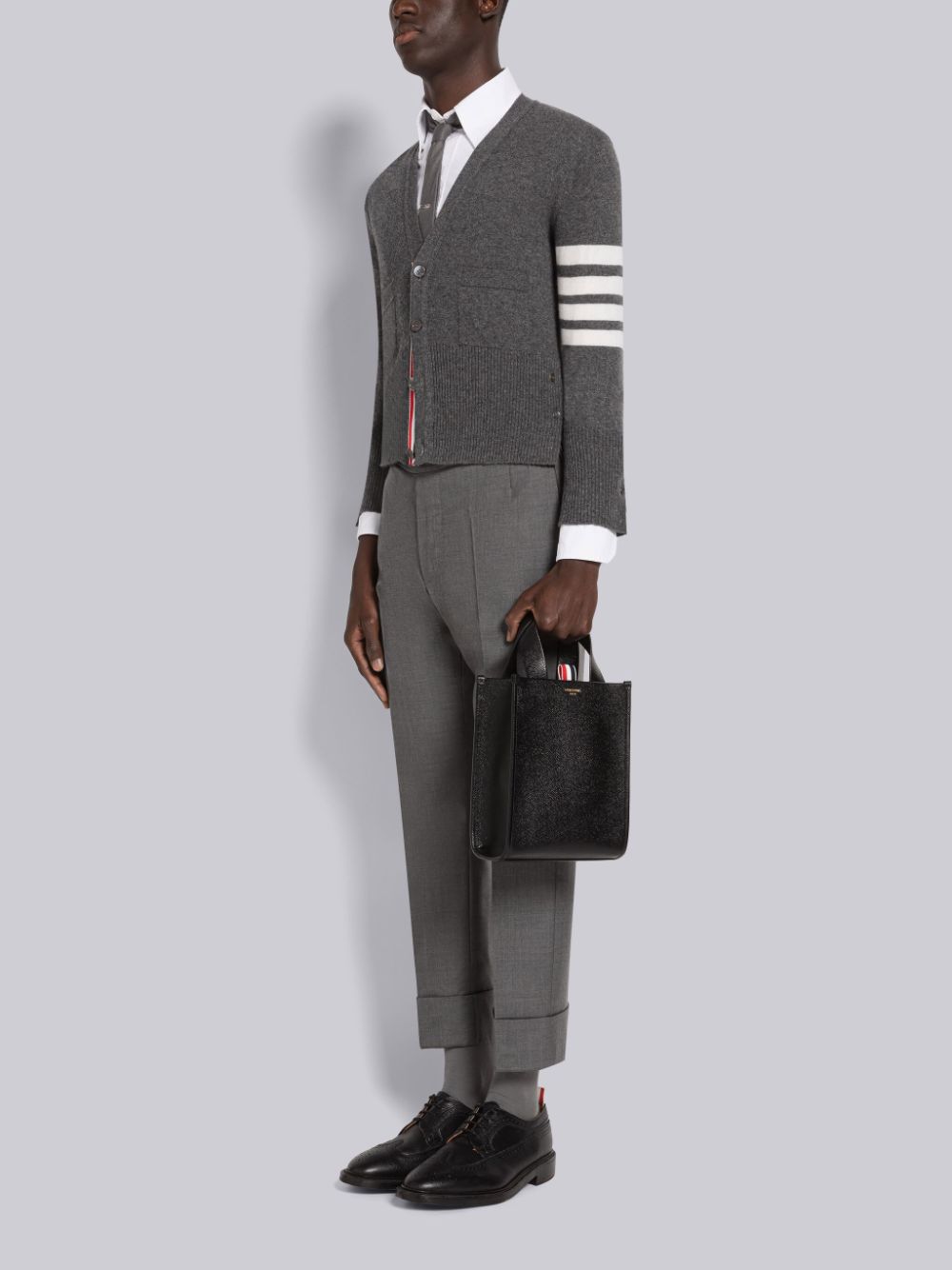 Thom Browne Pebble Grain Leather Small Square レディース トートバッグ 黒 | XYJ44R32360