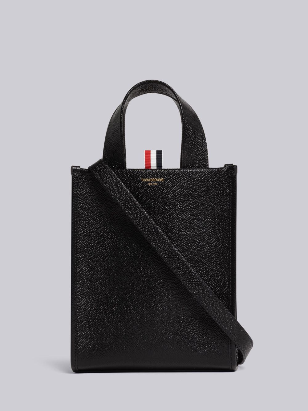 Thom Browne Pebble Grain Leather Small Square レディース トートバッグ 黒 | XYJ44R32360