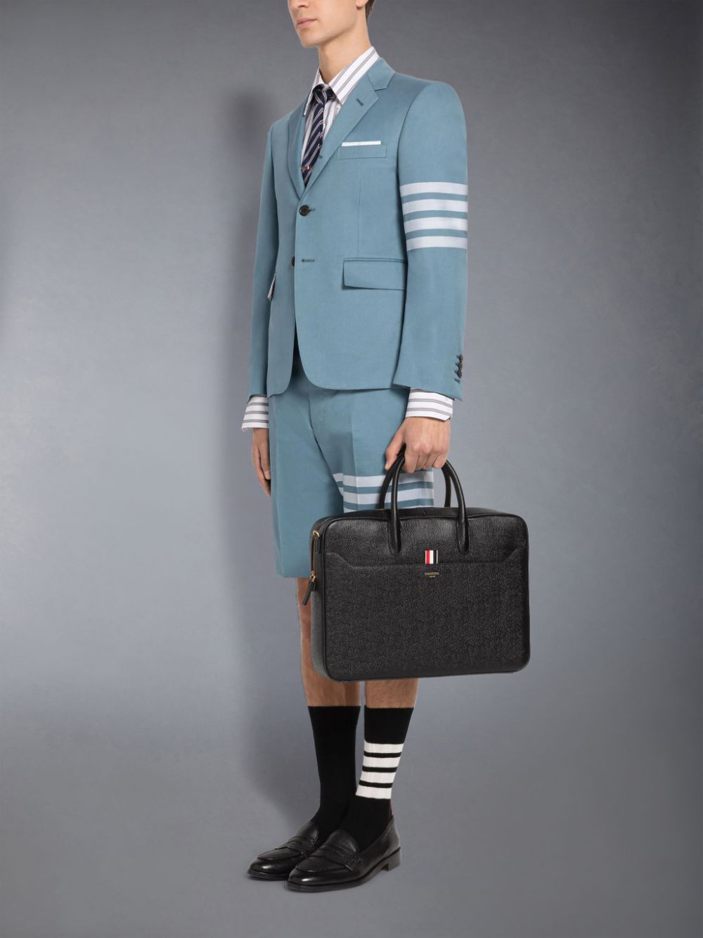 Thom Browne Pebble Grain Leather メンズ ビジネスバッグ 黒 | UCW11T02324