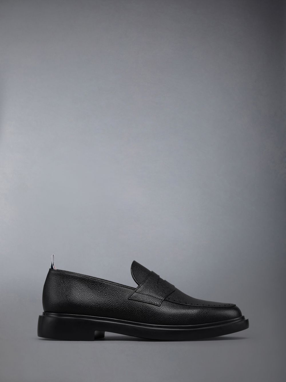 Thom Browne Pebble Grain Rubber Sole Penny メンズ ローファー 黒 | EFK86X17426