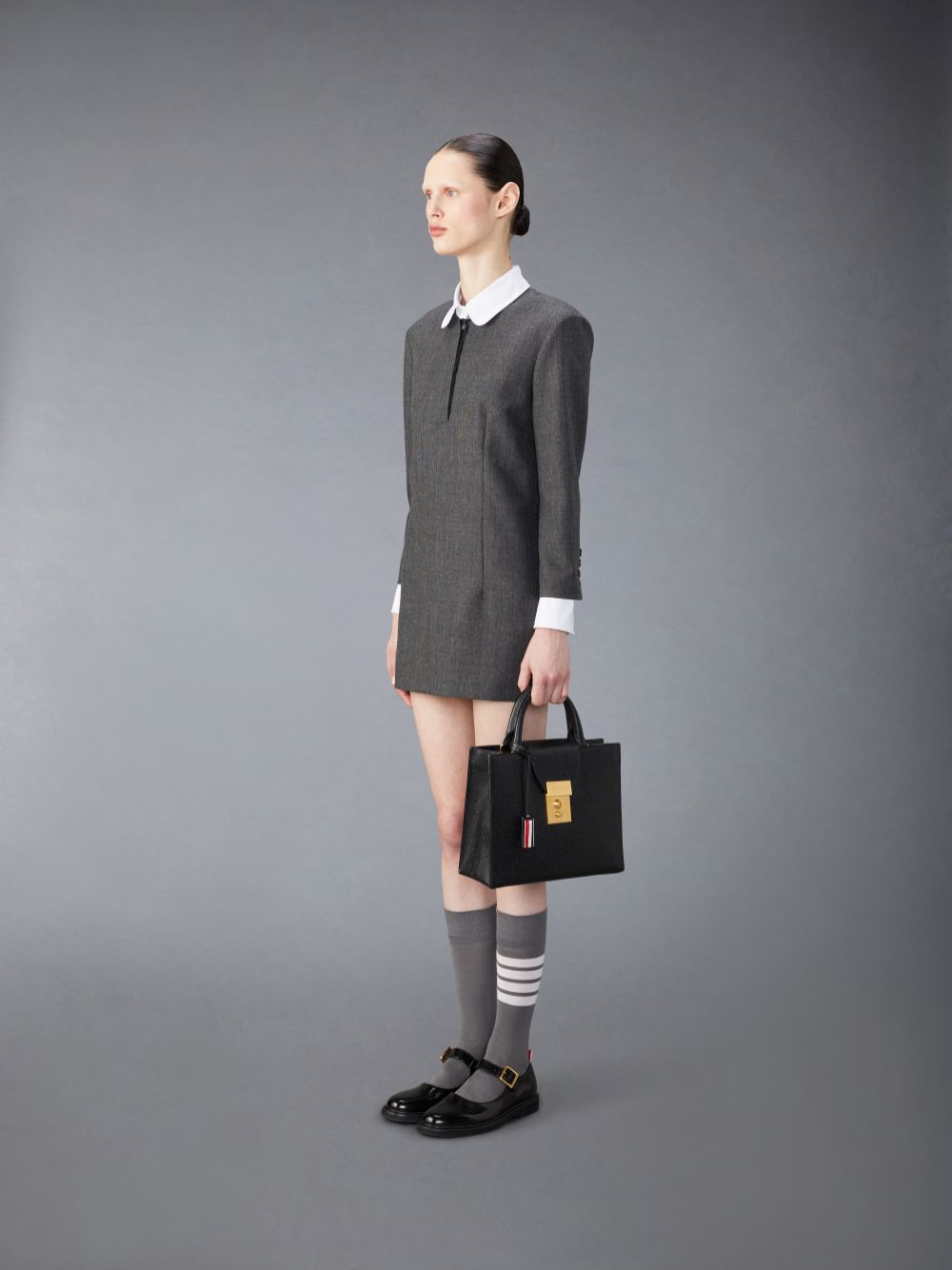 Thom Browne Pebble Grain Small Mr. メンズ トートバッグ 黒 | DYS20X61329