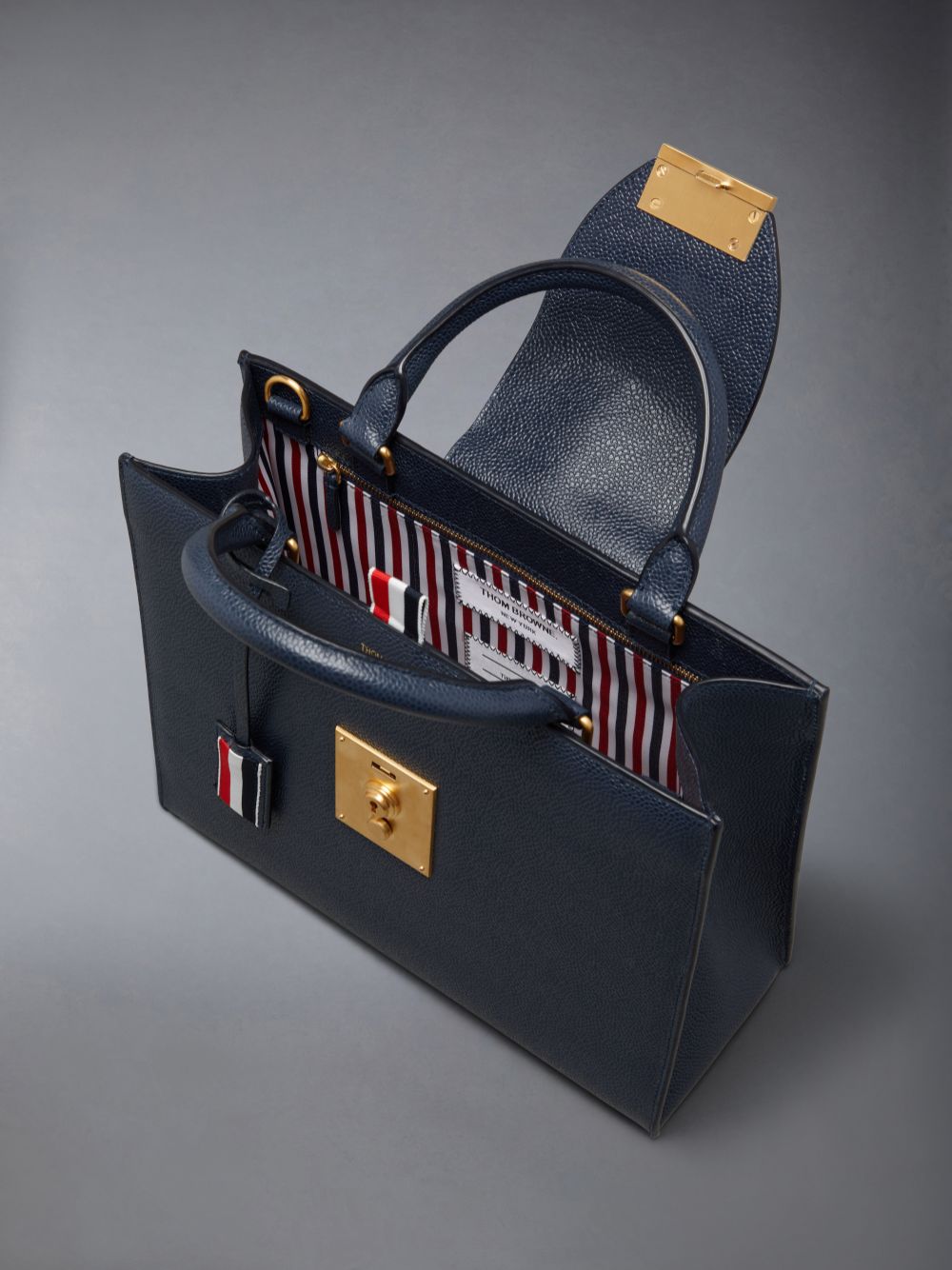 Thom Browne Pebble Grain Small Mr. メンズ トートバッグ 青 | ZNK40G36167