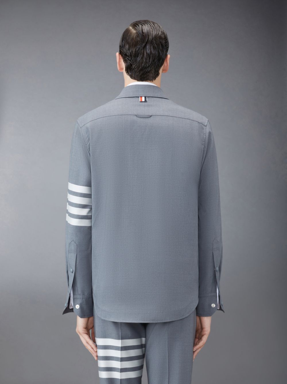 Thom Browne Plain Weave 4-Bar Jacket メンズ シャツ グレー | BSZ52N66911