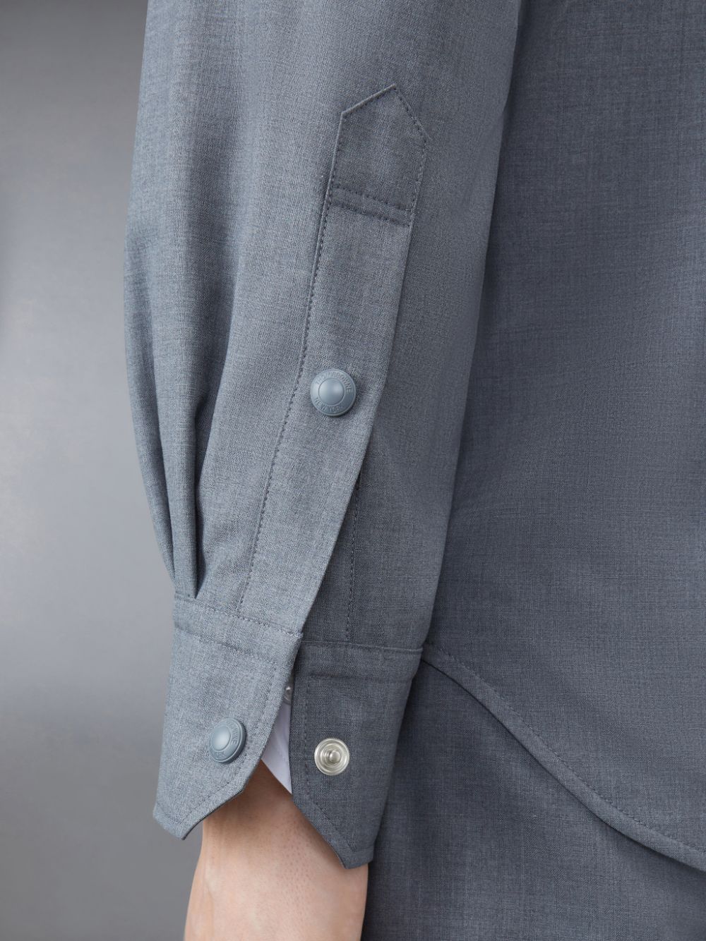 Thom Browne Plain Weave 4-Bar Jacket メンズ シャツ グレー | BSZ52N66911