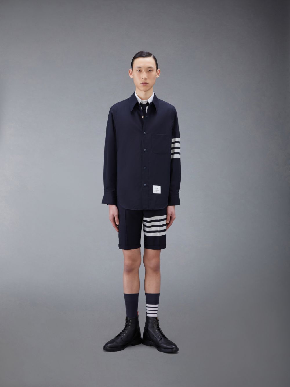 Thom Browne Plain Weave 4-Bar Jacket メンズ シャツ 青 | LCI84Q10207