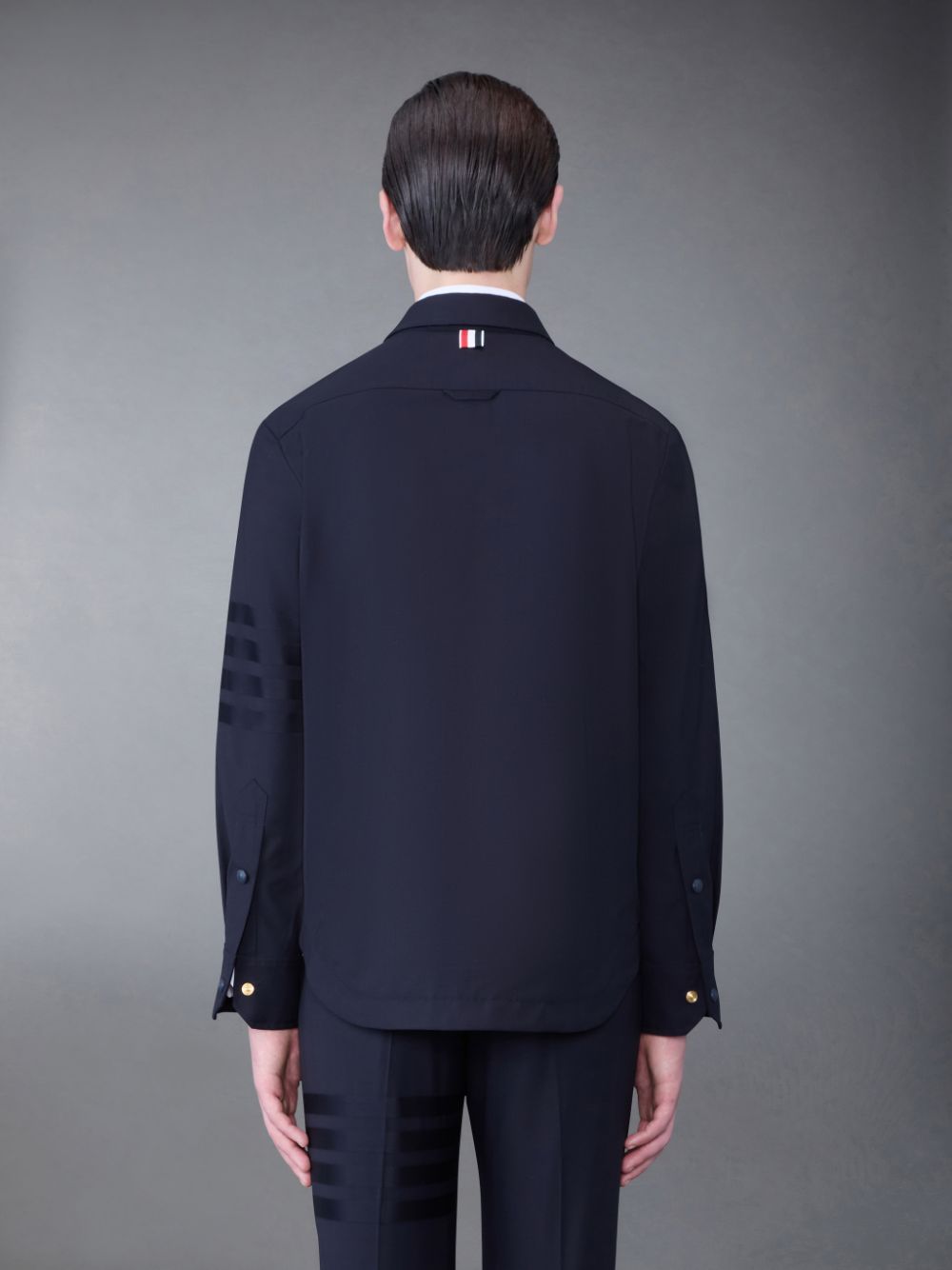 Thom Browne Plain Weave 4-Bar Jacket メンズ シャツ 青 | ZOB52N37715