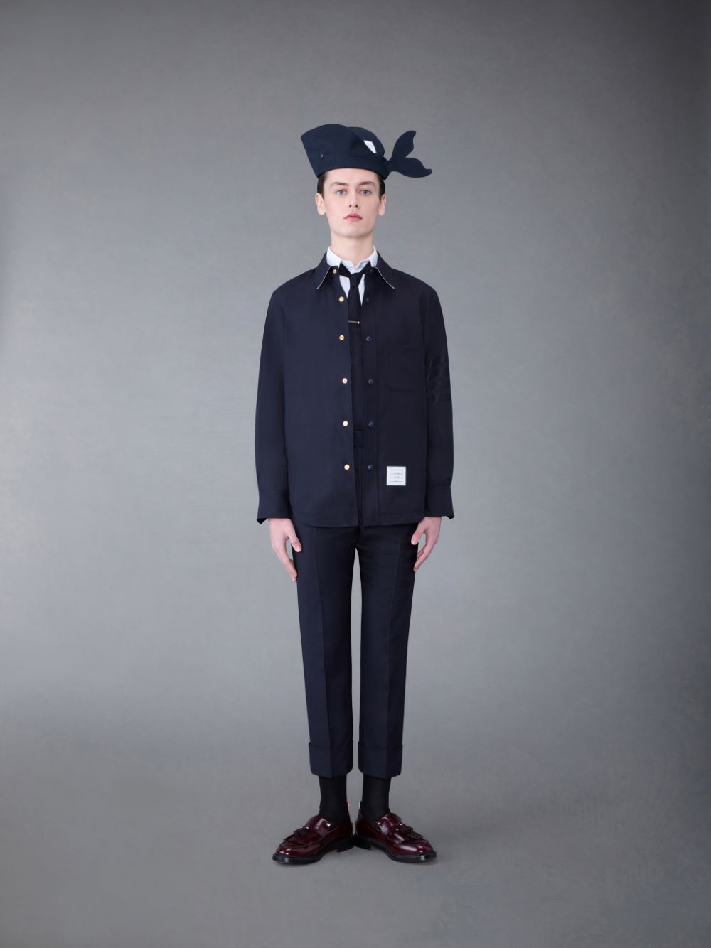 Thom Browne Plain Weave 4-Bar Jacket メンズ シャツ 青 | ZOB52N37715