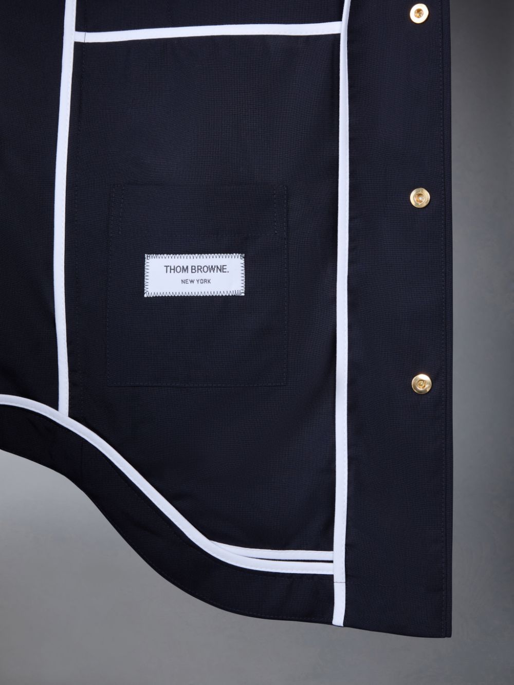 Thom Browne Plain Weave 4-Bar Jacket メンズ シャツ 青 | ZOB52N37715