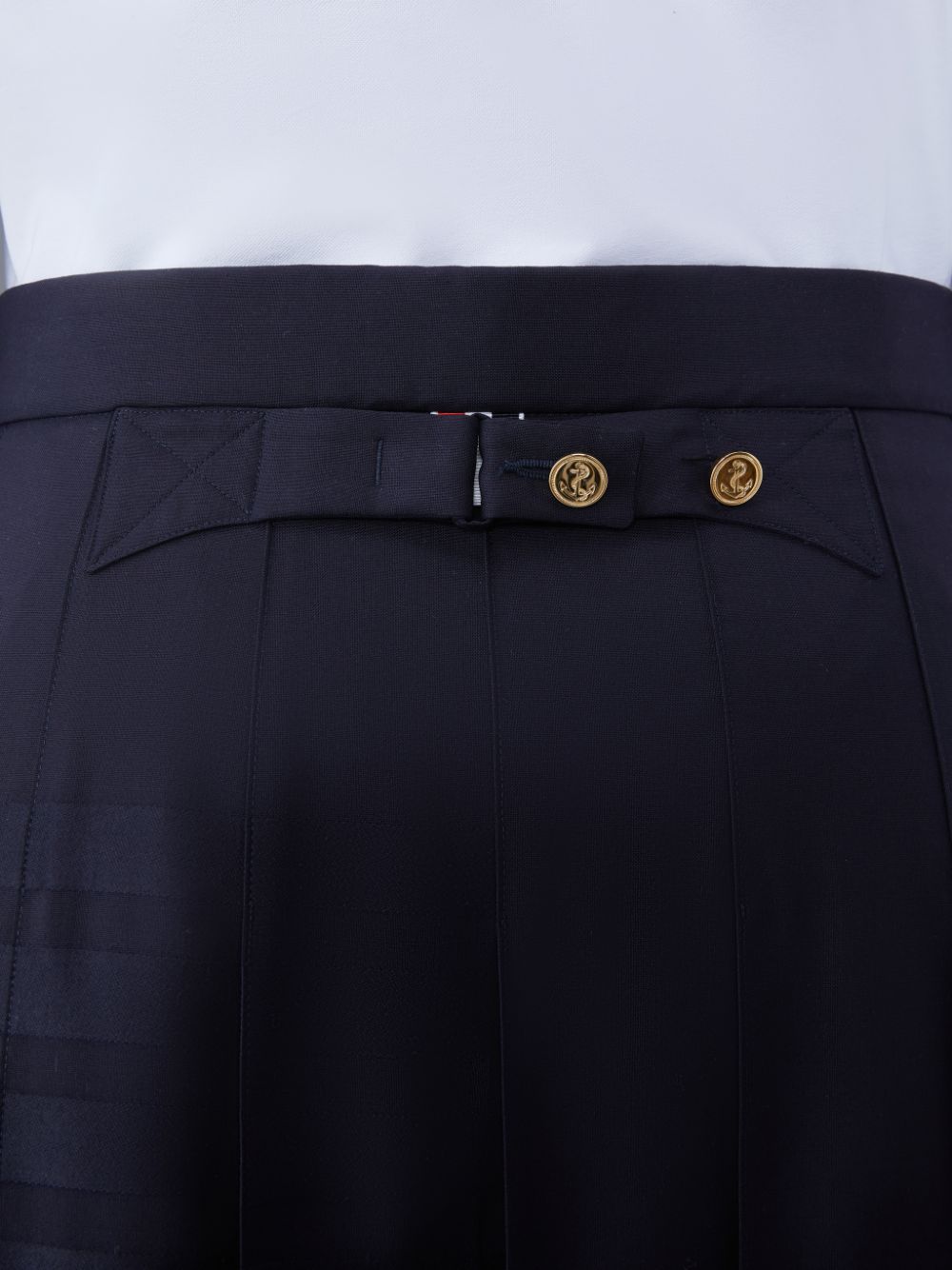 Thom Browne Plain Weave 4-Bar Knee Length Classic Pleated メンズ スカート 青 | WGR54M45166