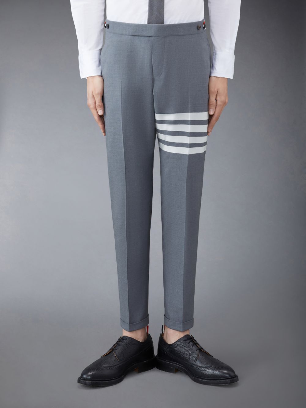 Thom Browne Plain Weave 4-Bar Low Rise メンズ パンツ グレー | MGU17H98782