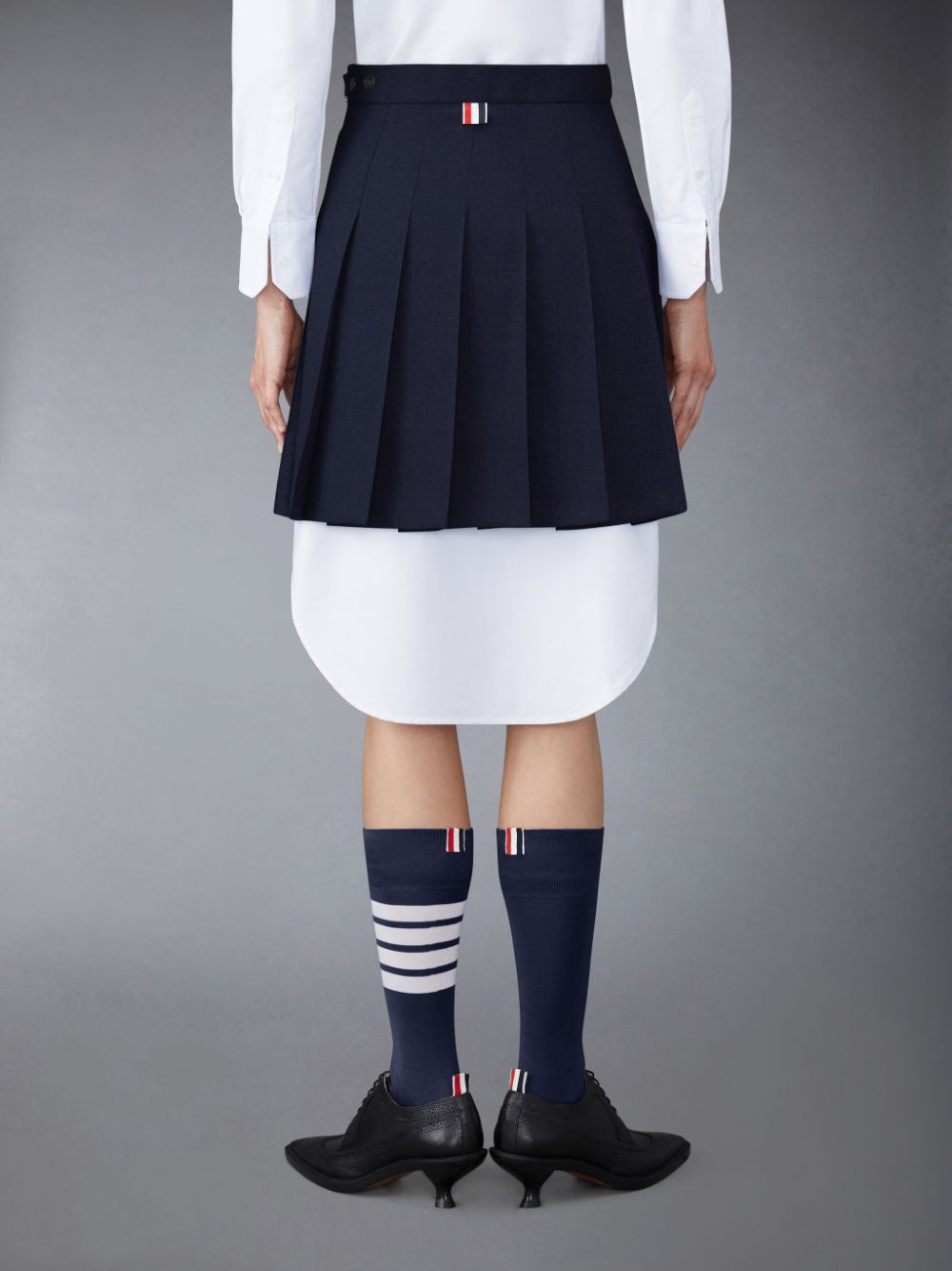Thom Browne Plain Weave School Uniform Pleated Mini レディース スカート 青 | ZCR56V37420
