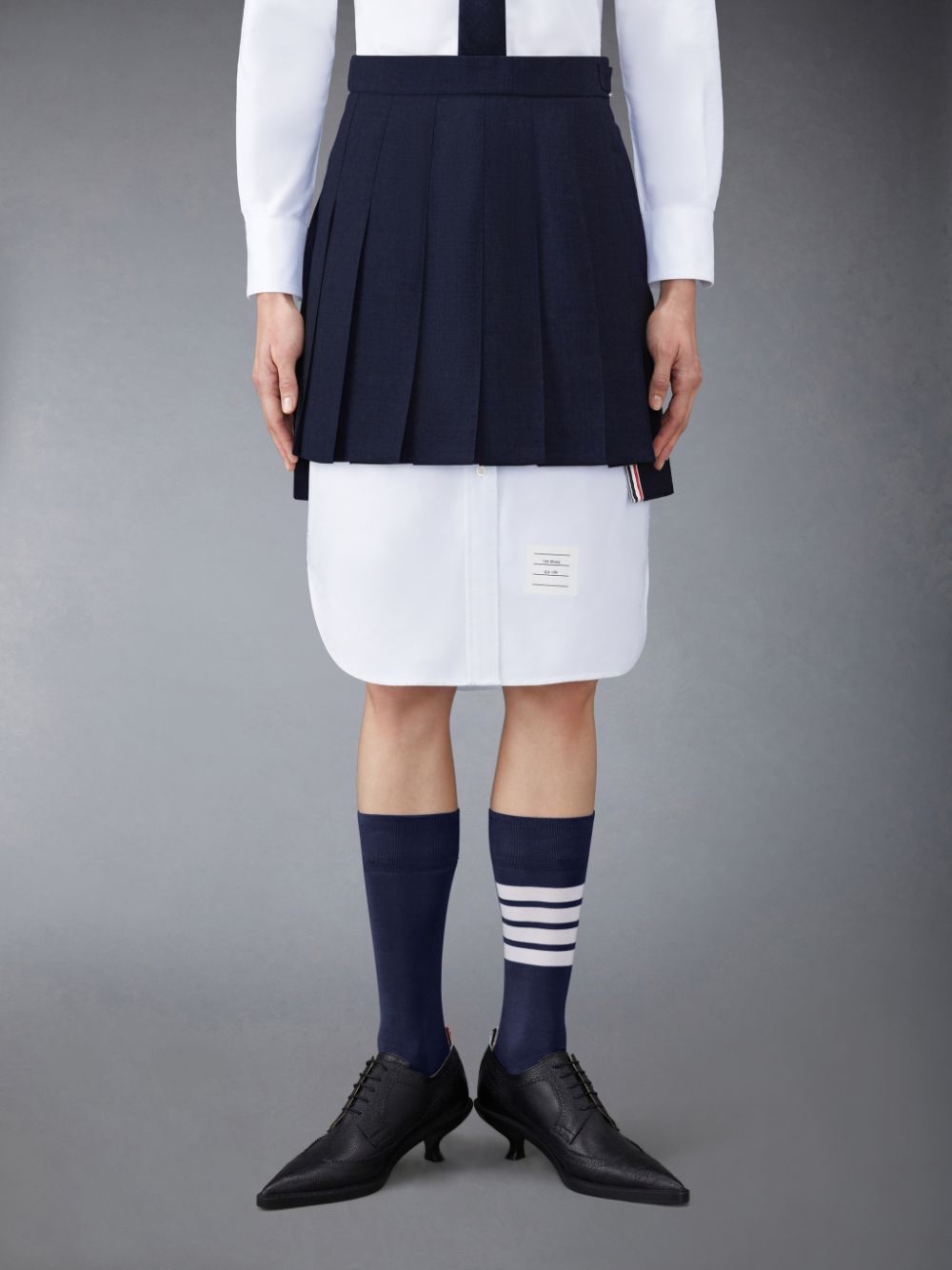 Thom Browne Plain Weave School Uniform Pleated Mini レディース スカート 青 | ZCR56V37420