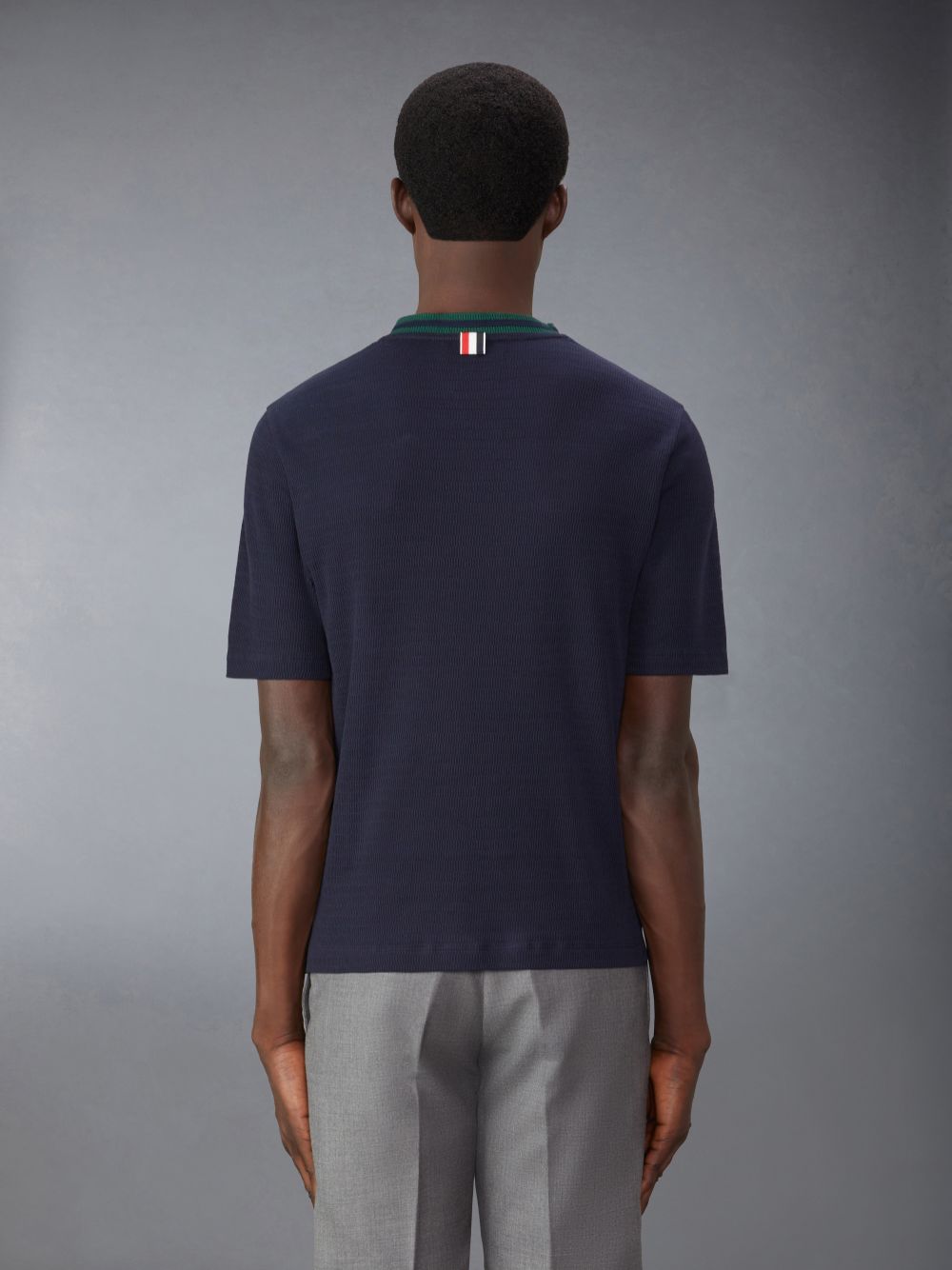 Thom Browne Pointelle Cotton メンズ Tシャツ 青 | HYO53E78708