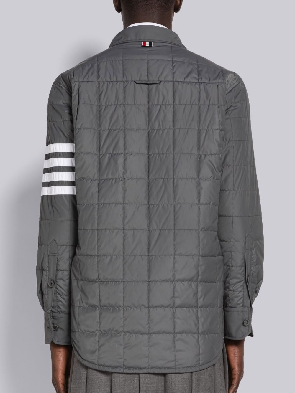 Thom Browne Poly Twill 4-Bar Down Shirt メンズ ジャケット グレー | TMJ91K58724