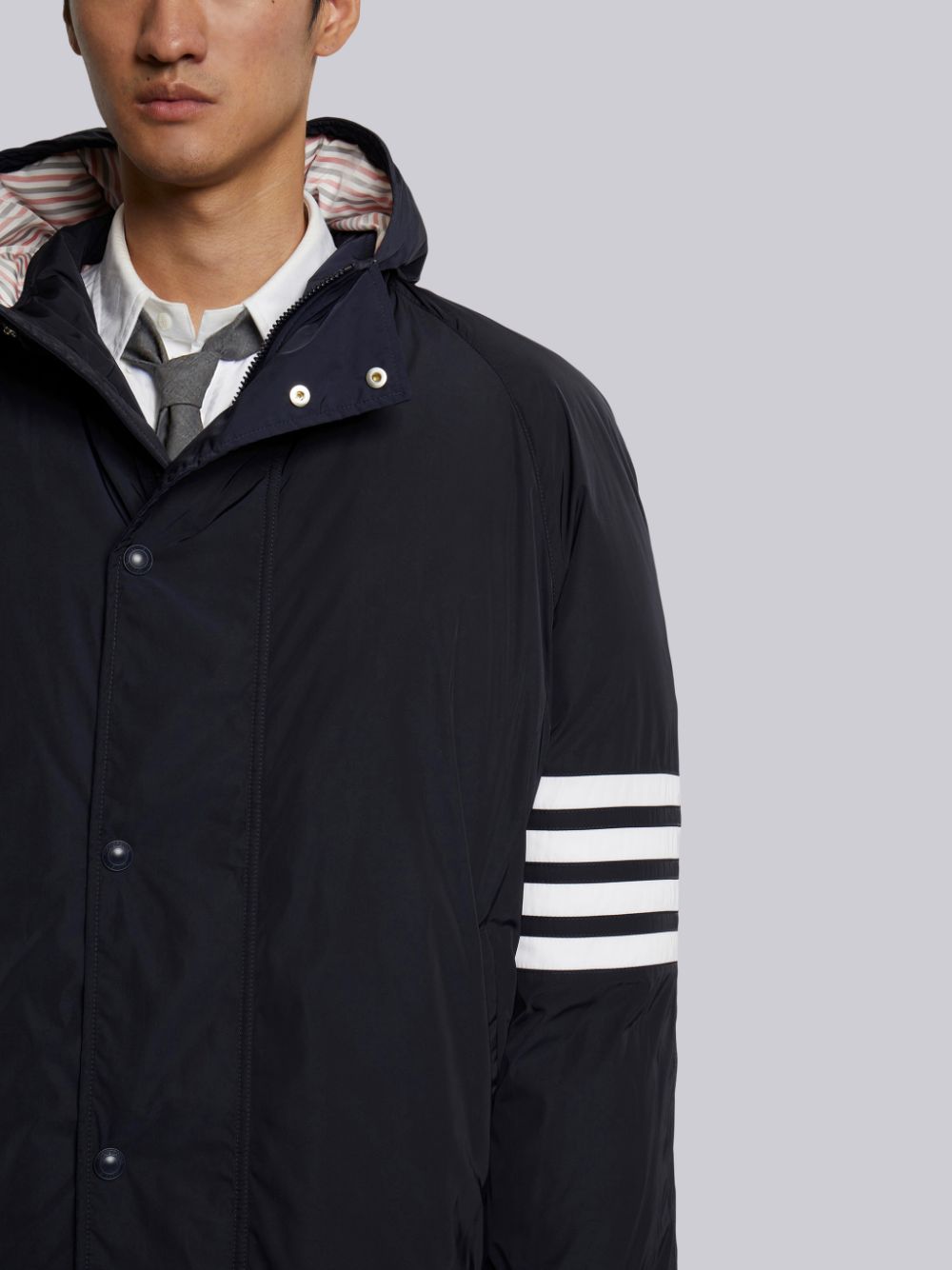 Thom Browne Poly Twill 4-bar Sideline Football メンズ パーカージャケット ネイビー | VYI36H12353