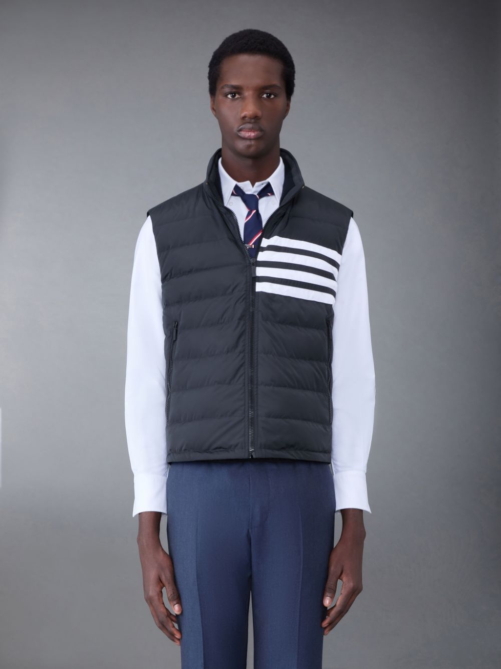 Thom Browne Poly Twill Down 4-Bar Ski メンズ ベスト グレー | FXO21Y46088