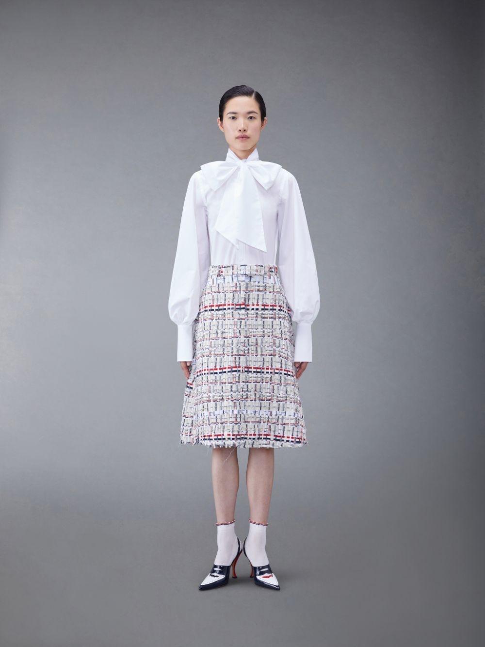 Thom Browne Poplin Classic Bow レディース シャツ 白 | IDX90L07187