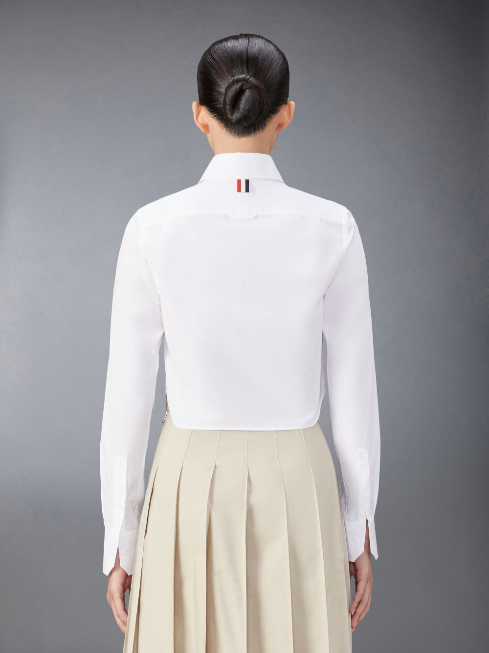 Thom Browne Poplin Classic Round Collar Cropped レディース シャツ 白 | MIG92Z52648