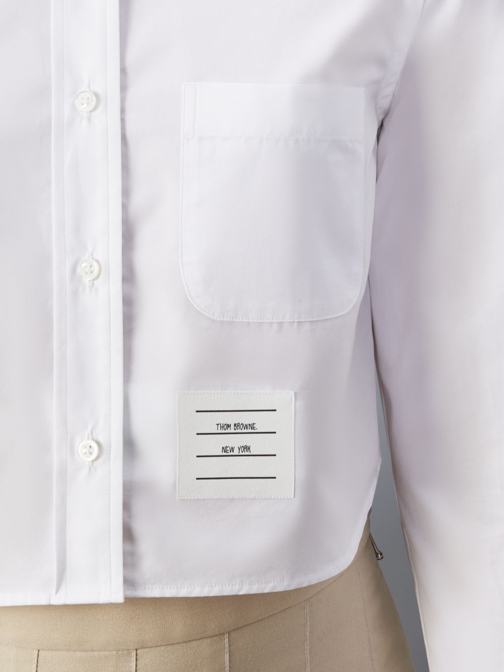 Thom Browne Poplin Classic Round Collar Cropped レディース シャツ 白 | MIG92Z52648