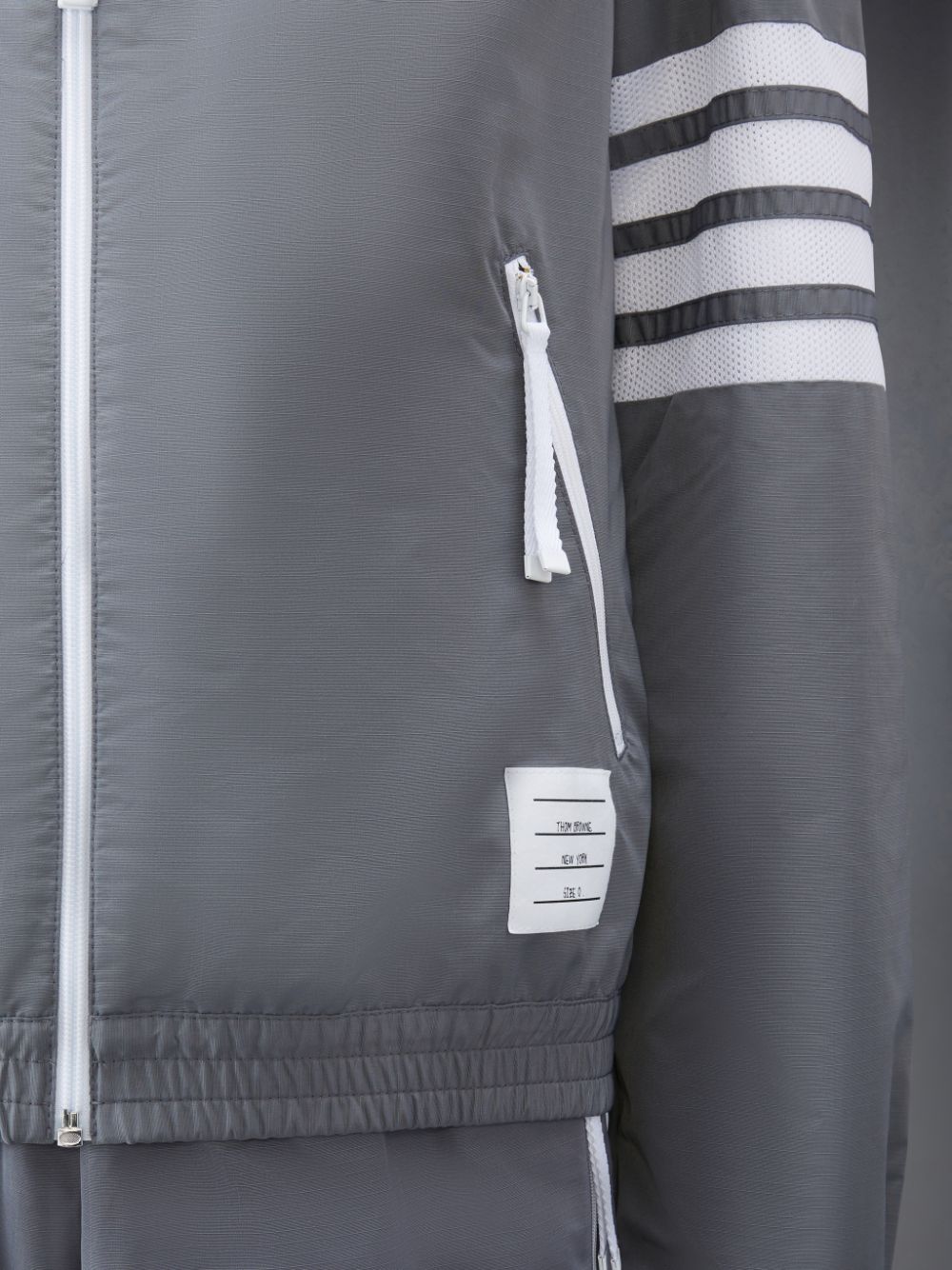 Thom Browne Ripstop Mesh 4-Bar Hooded メンズ ジャケット グレー | ENT13V23196