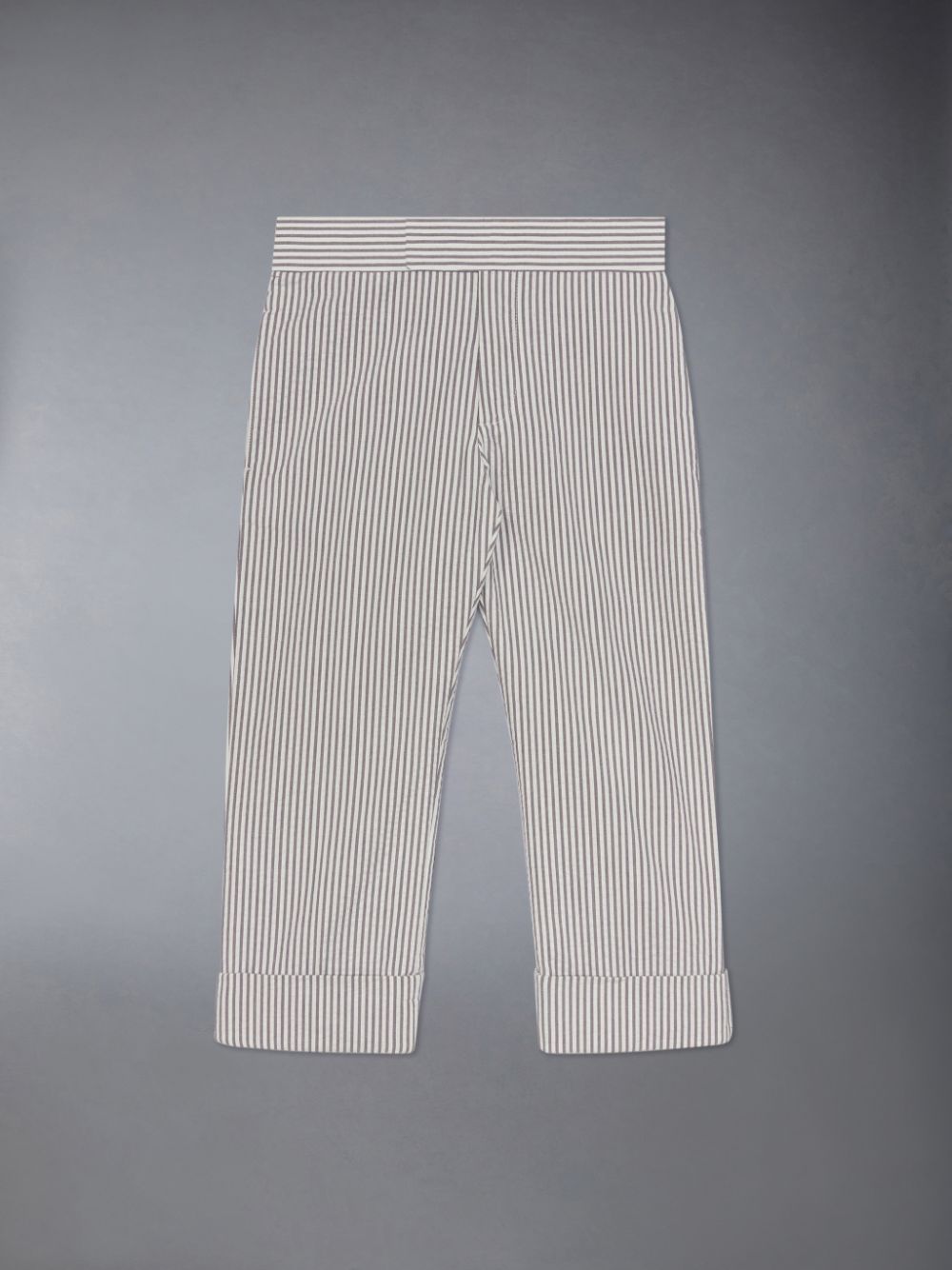Thom Browne Seersucker Classic ボーイ パンツ グレー | NDB71J47020