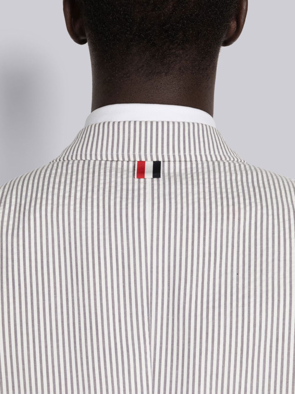 Thom Browne Seersucker Grosgrain Placket Sport メンズ コート グレー | CFP80I95490