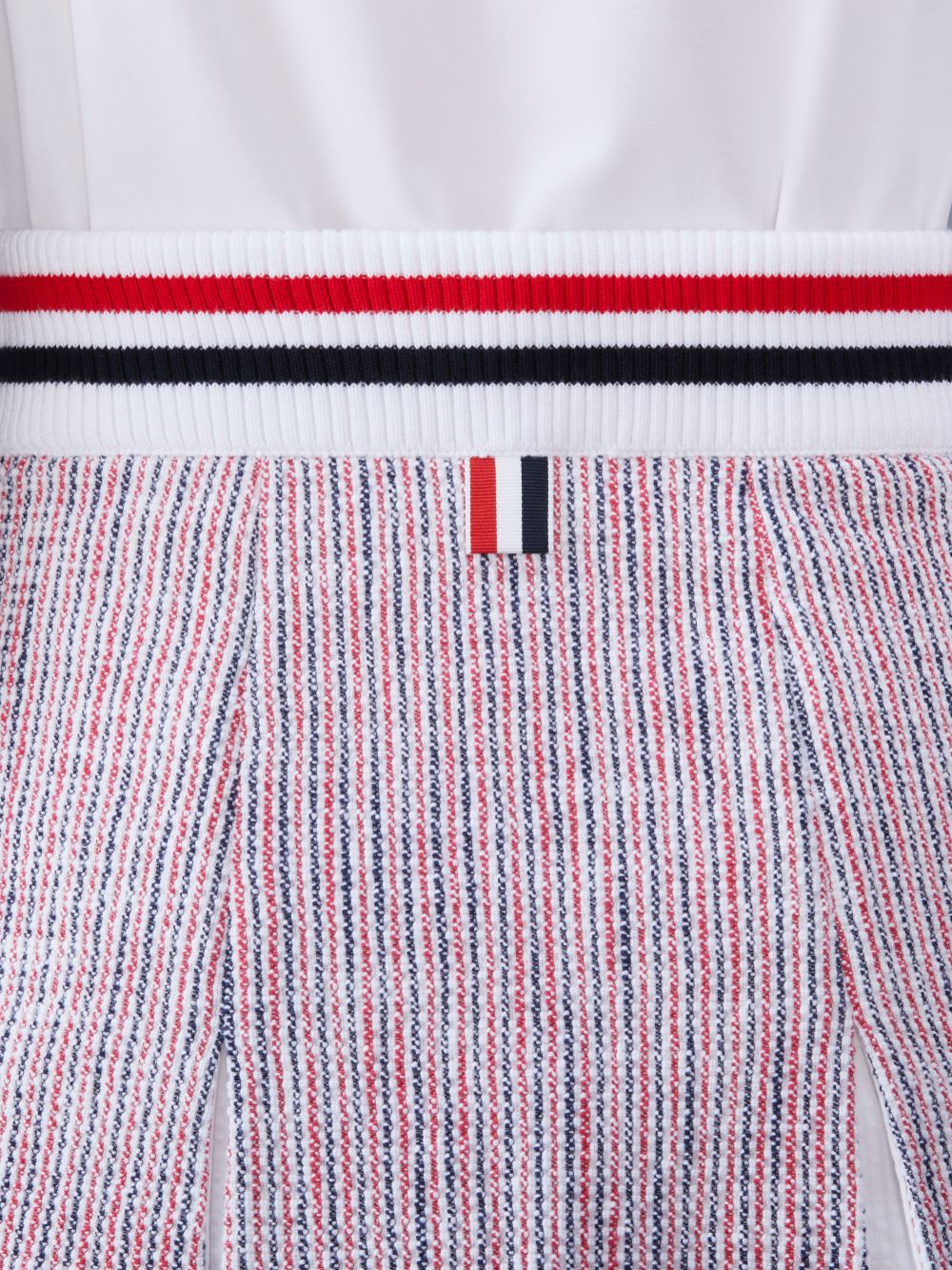 Thom Browne Seersucker Tweed Box Pleat Mini レディース スカート 白 | DLD31N85968