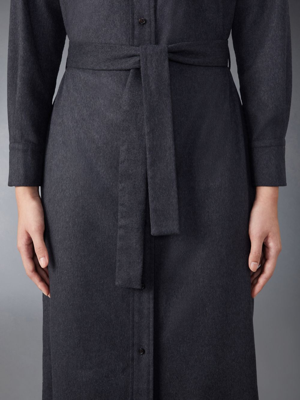 Thom Browne Silk Cashmere Maxi Shirt レディース ワンピース グレー | VNR66K32102