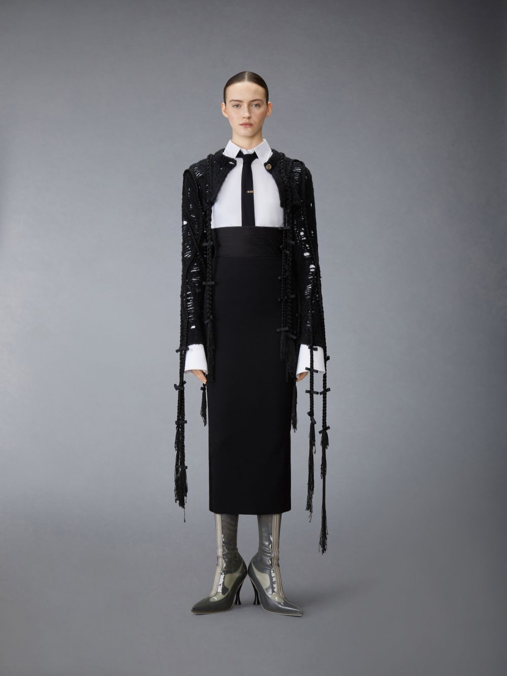 Thom Browne Silk Faille Cummerbund Corset レディース コルセット 黒 | YLB91P26073