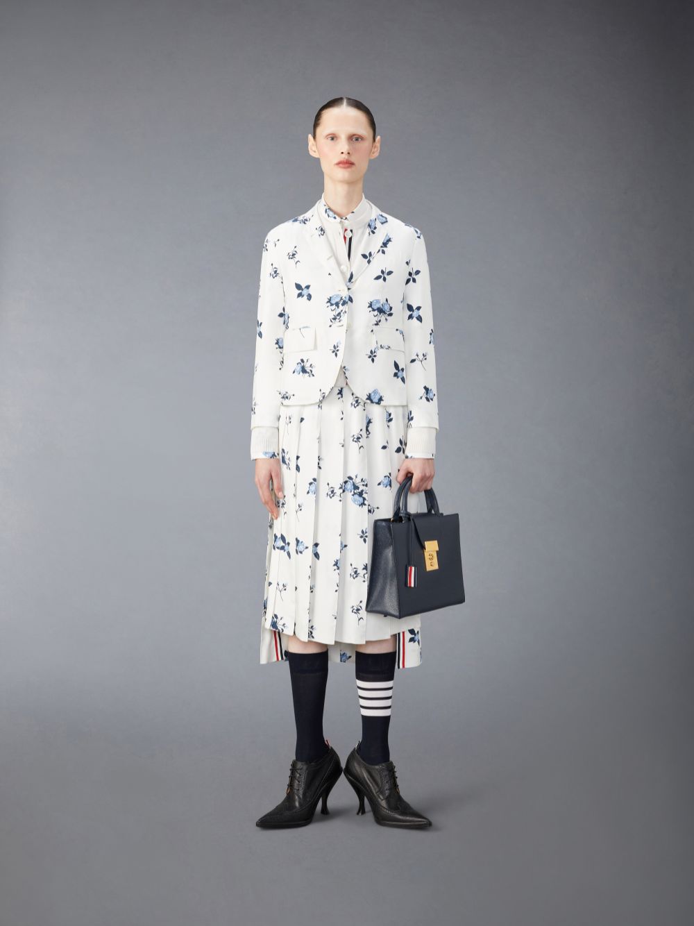 Thom Browne Silk Floral Slim Fit Sport レディース コート 白 | OKP24Q46989