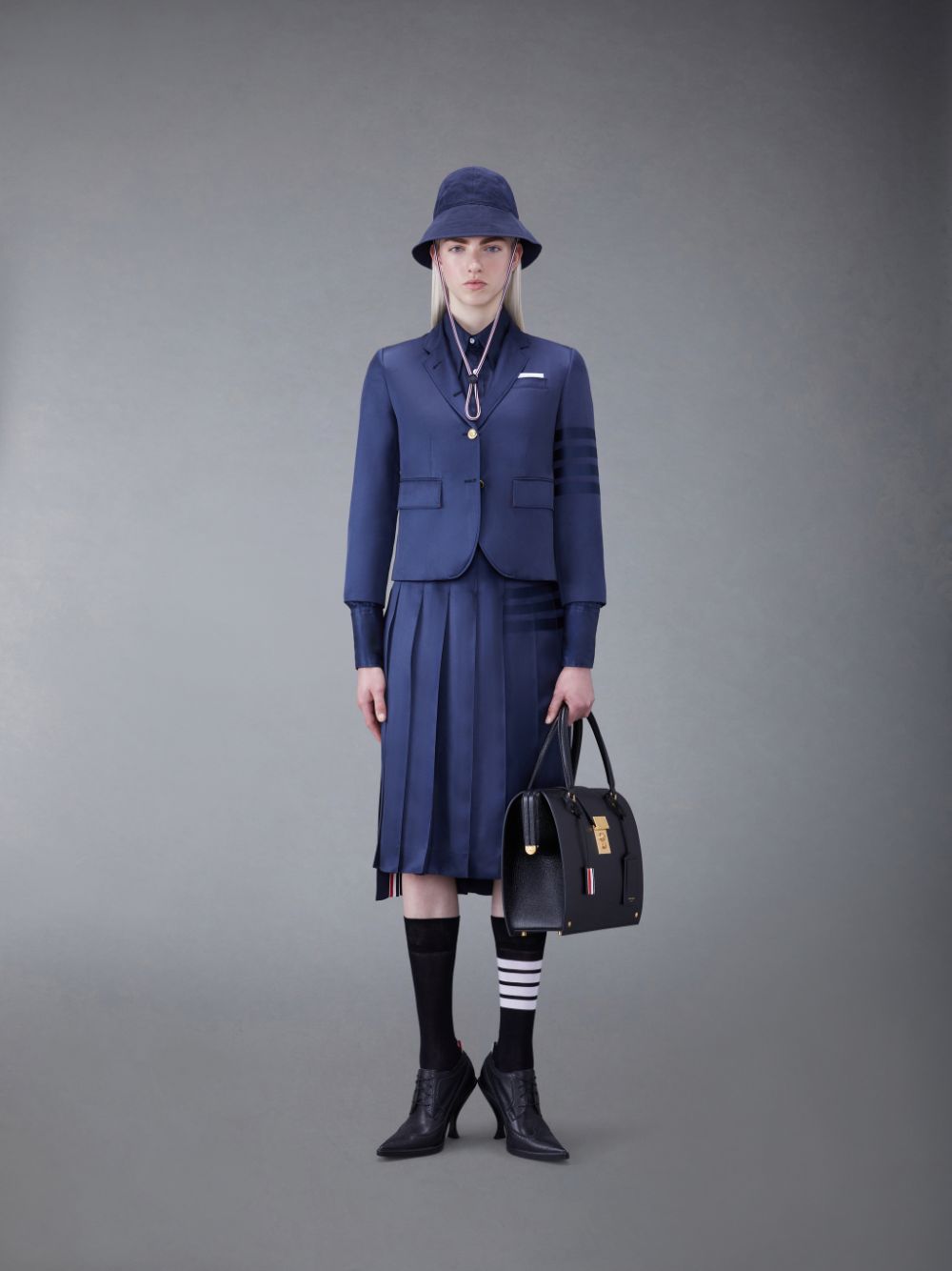 Thom Browne Silk Twill 4-Bar Oversized レディース シャツ 青 | CLG59Y11530