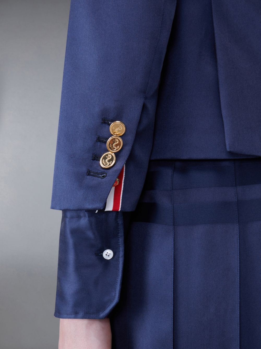 Thom Browne Silk Twill 4-Bar Sport レディース コート 青 | EOG09D71307