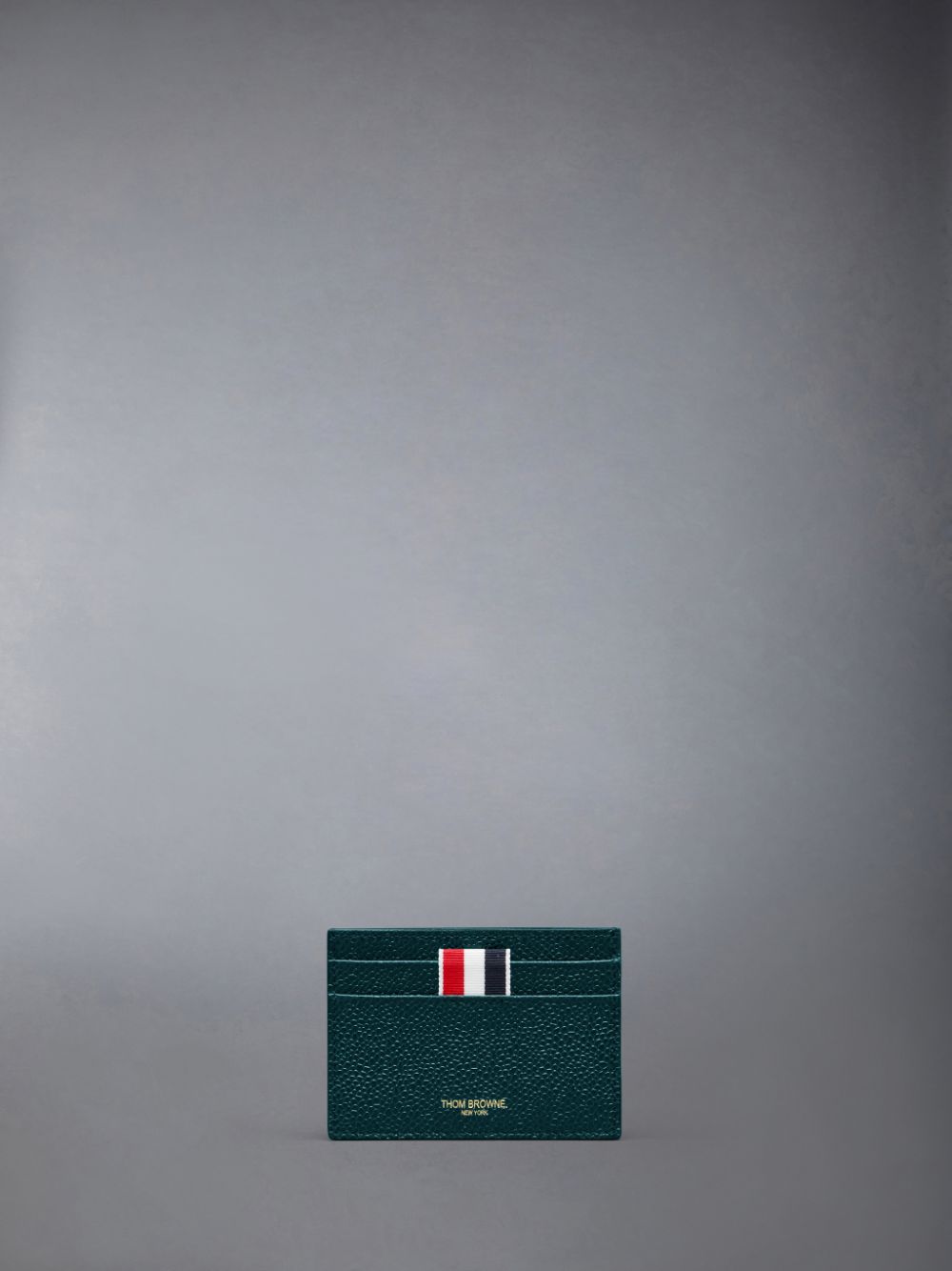 Thom Browne Single W/ Note Compartment in Pebble Grain Leather メンズ カードケース 緑 | FTX83J20719