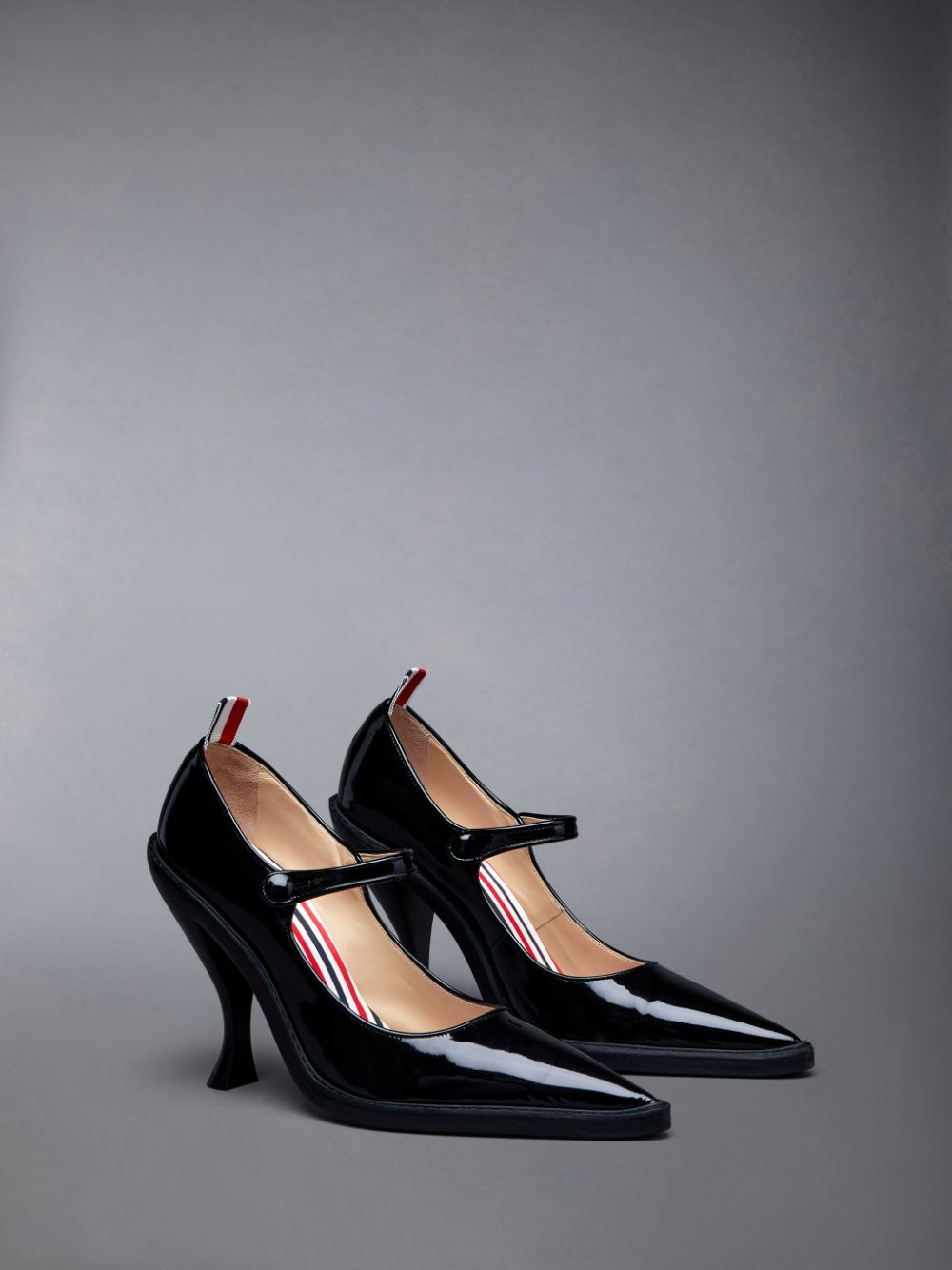 Thom Browne Soft Patent Leather Curved Pointed Toe John レディース ハイヒール 黒 | FKI74K24185