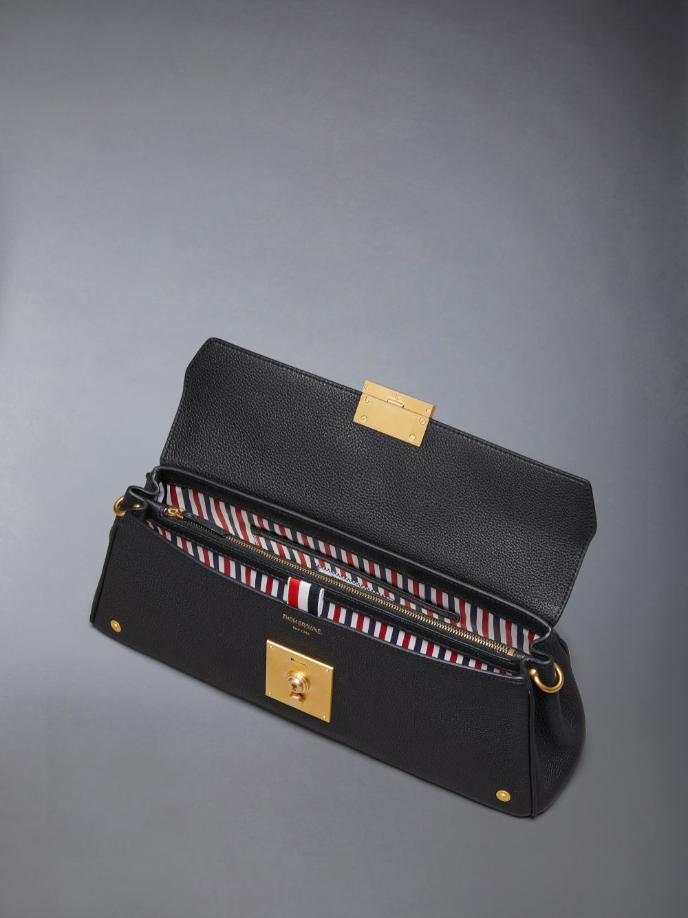 Thom Browne Soft Pebble Grain Mrs.uette レディース クラッチバッグ 黒 | KNB24N00880