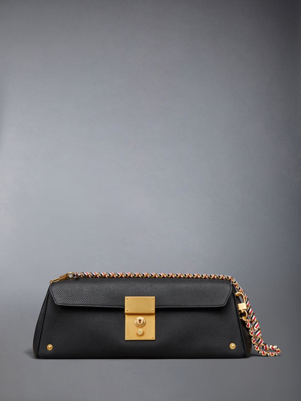 Thom Browne Soft Pebble Grain Mrs.uette レディース クラッチバッグ 黒 | KNB24N00880