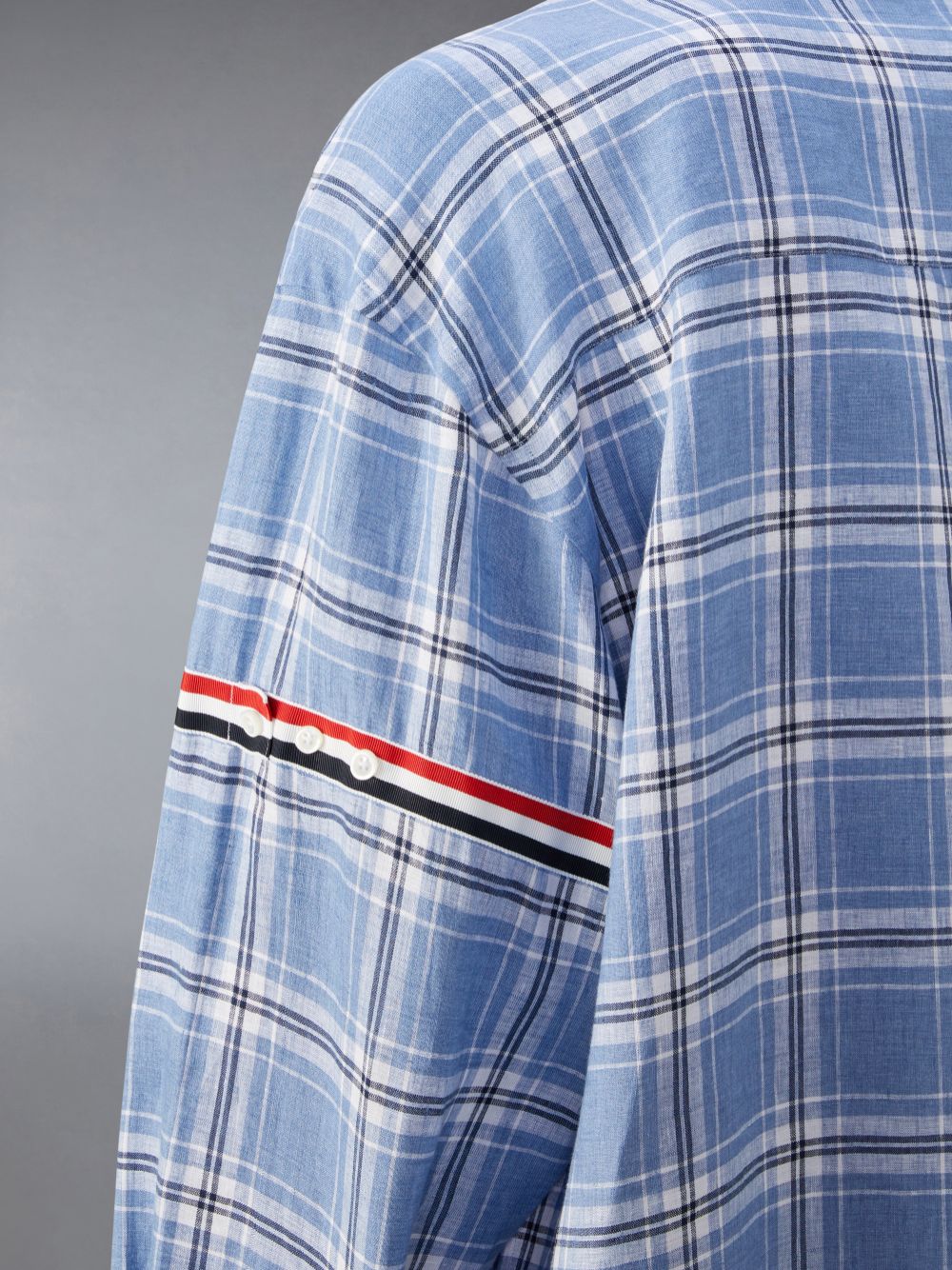 Thom Browne Stripe Linen Armband Oversized メンズ シャツ 青 | HOJ29Q91497