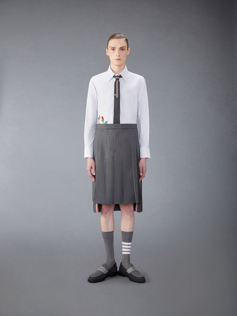 Thom Browne Stripe Oxford Rose メンズ シャツ グレー | VTH81W74584