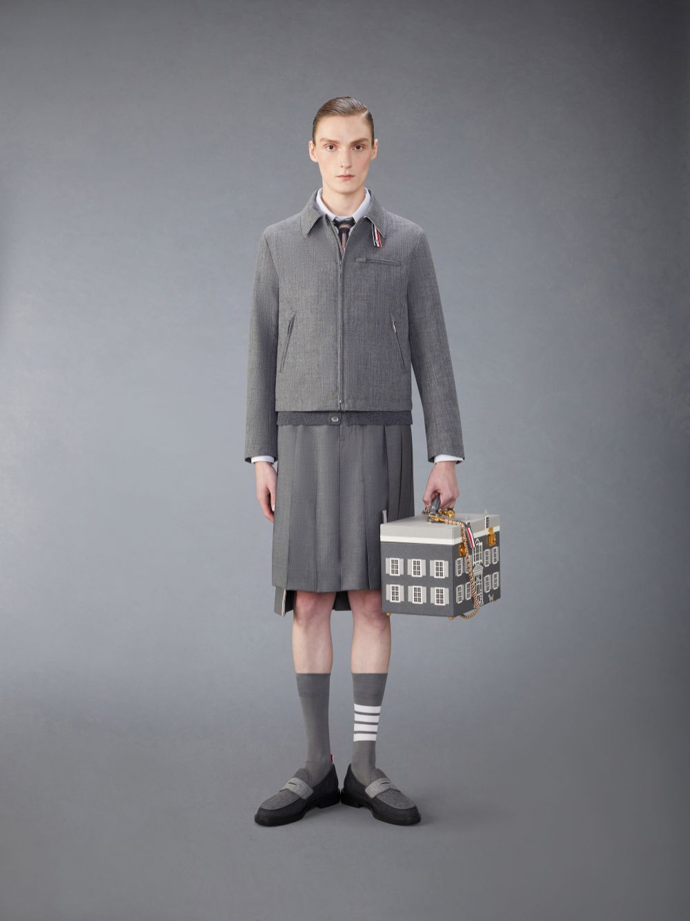 Thom Browne Stripe Oxford Rose メンズ シャツ グレー | VTH81W74584