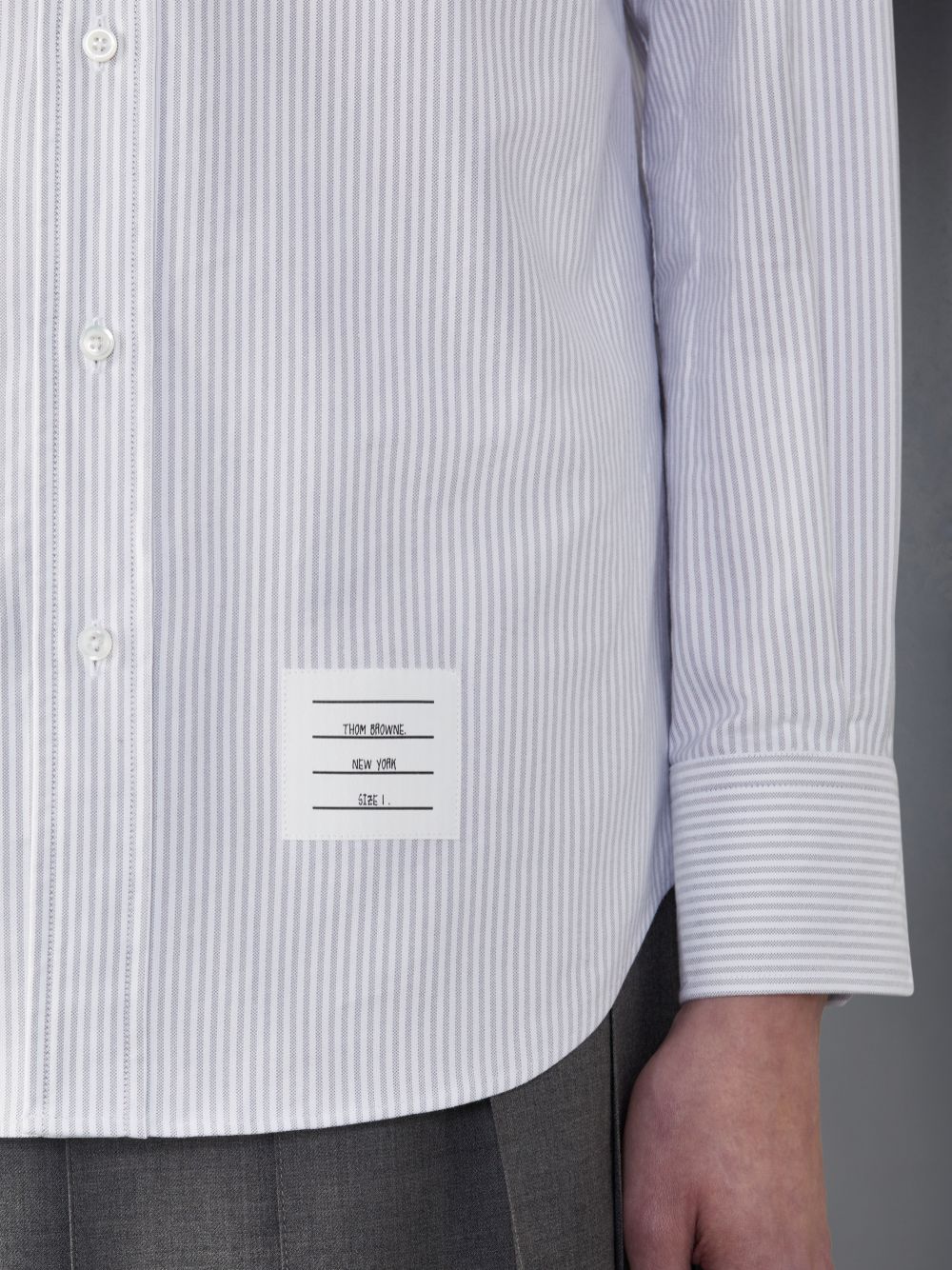Thom Browne Stripe Oxford Rose メンズ シャツ グレー | VTH81W74584