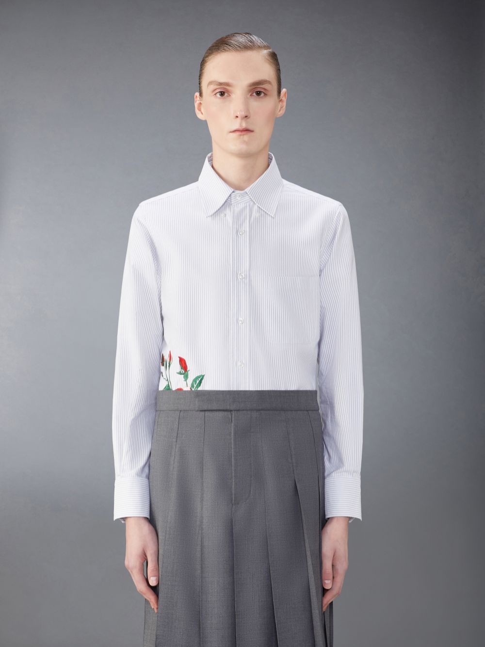 Thom Browne Stripe Oxford Rose メンズ シャツ グレー | VTH81W74584